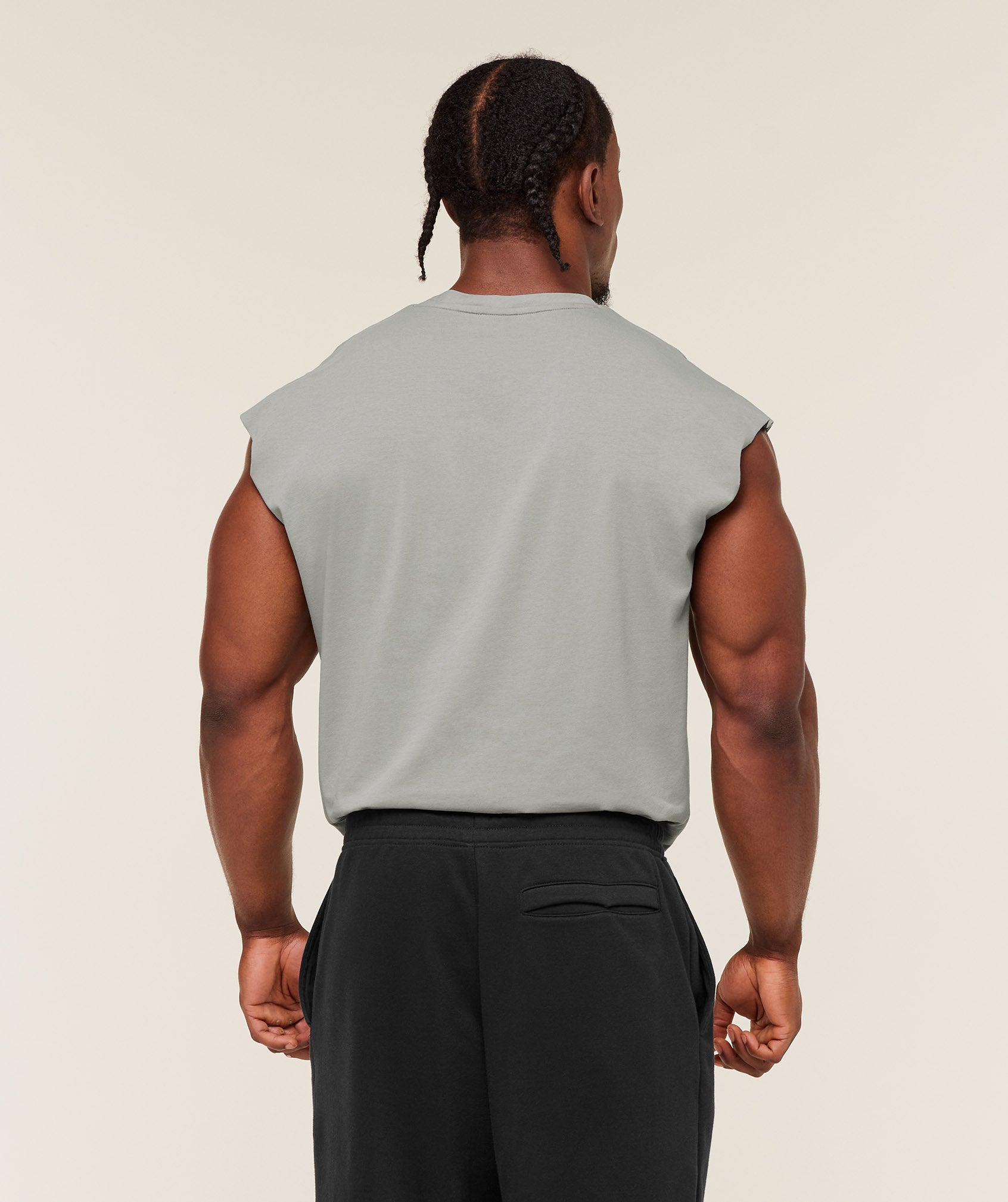 Gymshark Critical Cut Off Tank 'Smokey Grey'