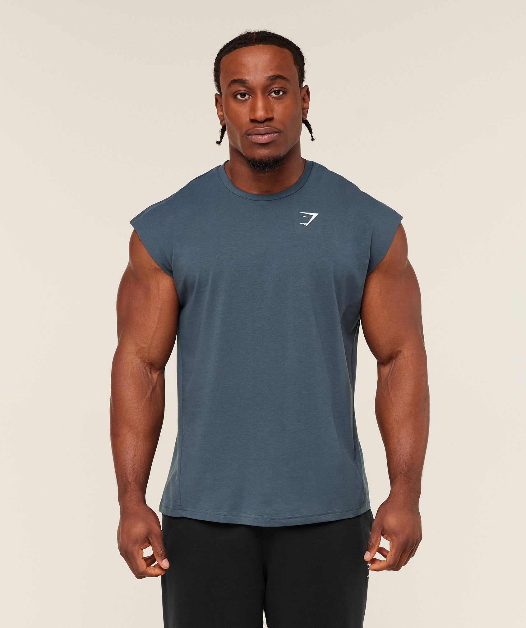 Gymshark Critical Cut Off Tank 'GS Stealth Blue'