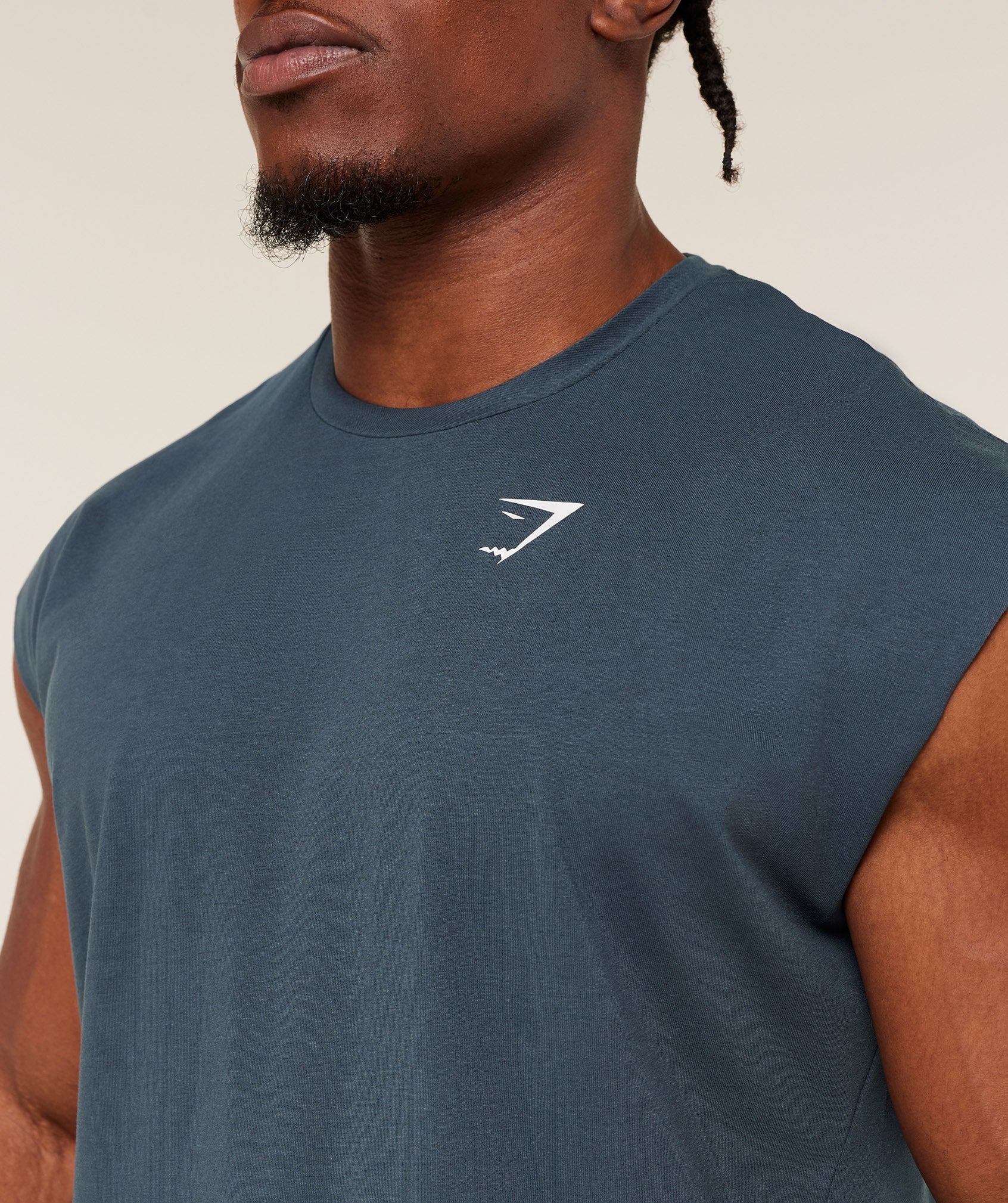 Gymshark Critical Cut Off Tank 'GS Stealth Blue'