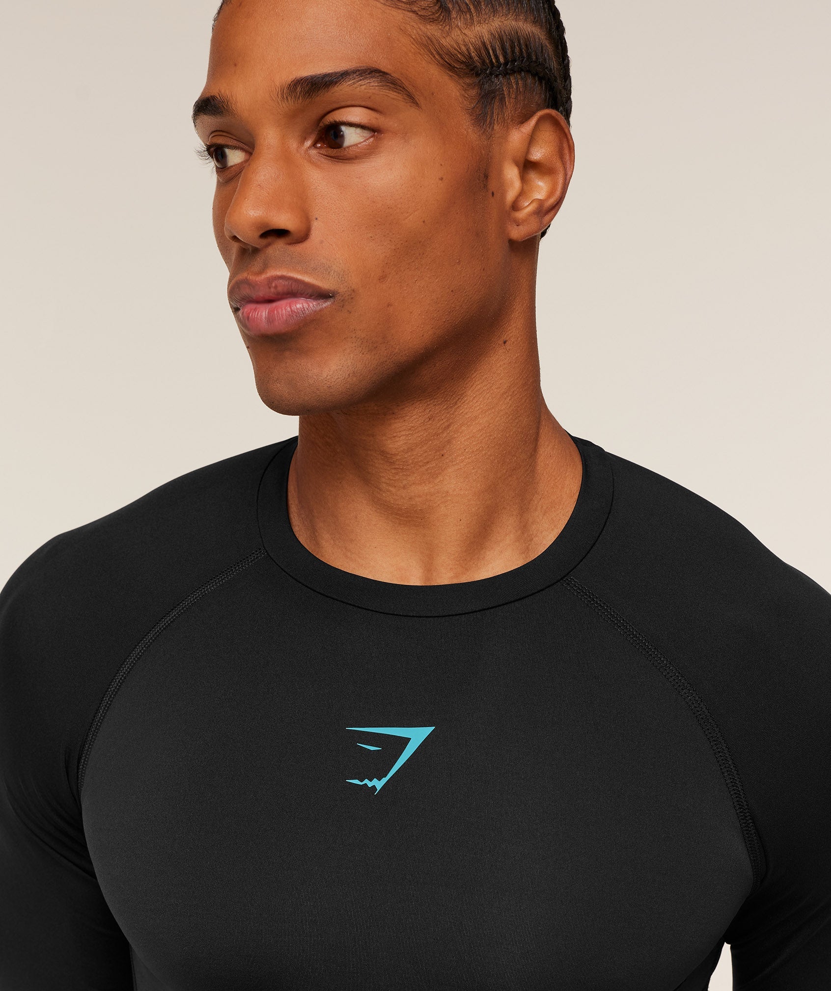 Gymshark Element Baselayer Long Sleeve T-Shirt 'Black Brand Blue'