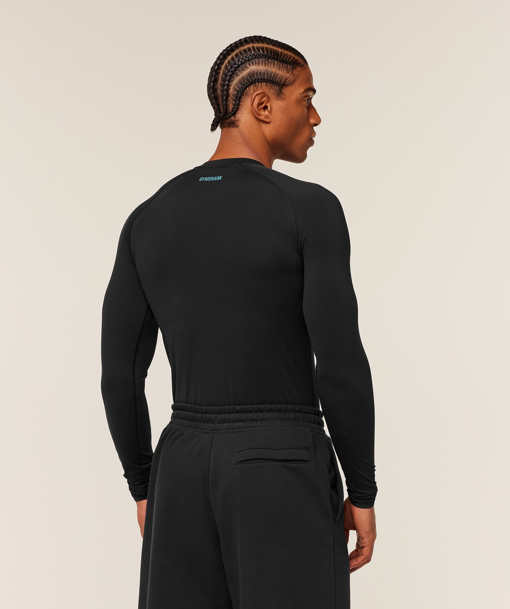 Gymshark Element Baselayer Long Sleeve T-Shirt 'Black Brand Blue'