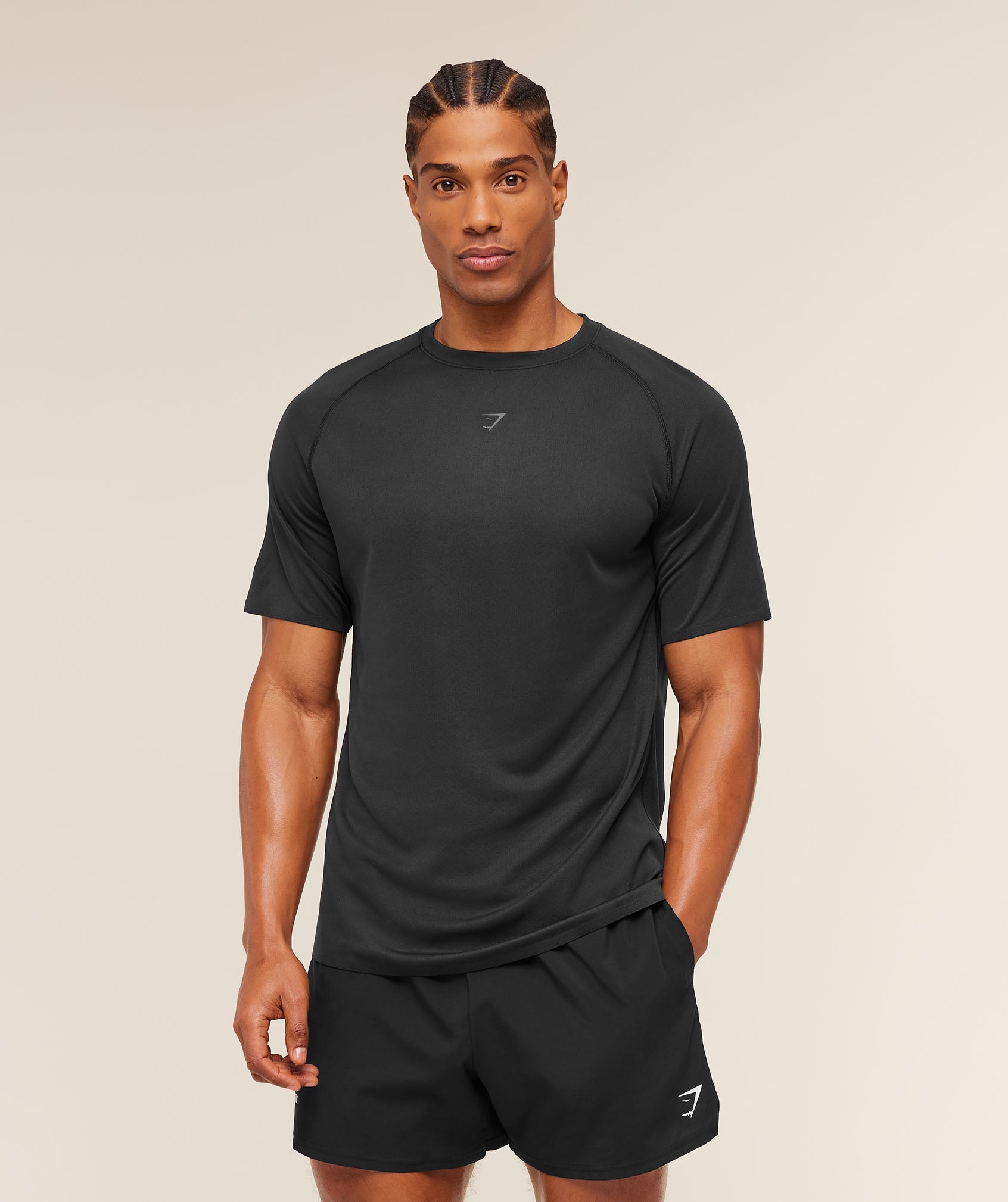Gymshark Hybrid Engineered Jacquard T-Shirt 'Black'