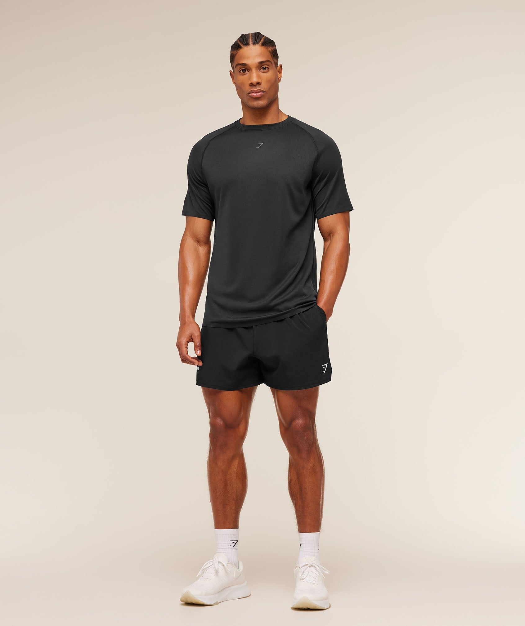 Gymshark Hybrid Engineered Jacquard T-Shirt 'Black'