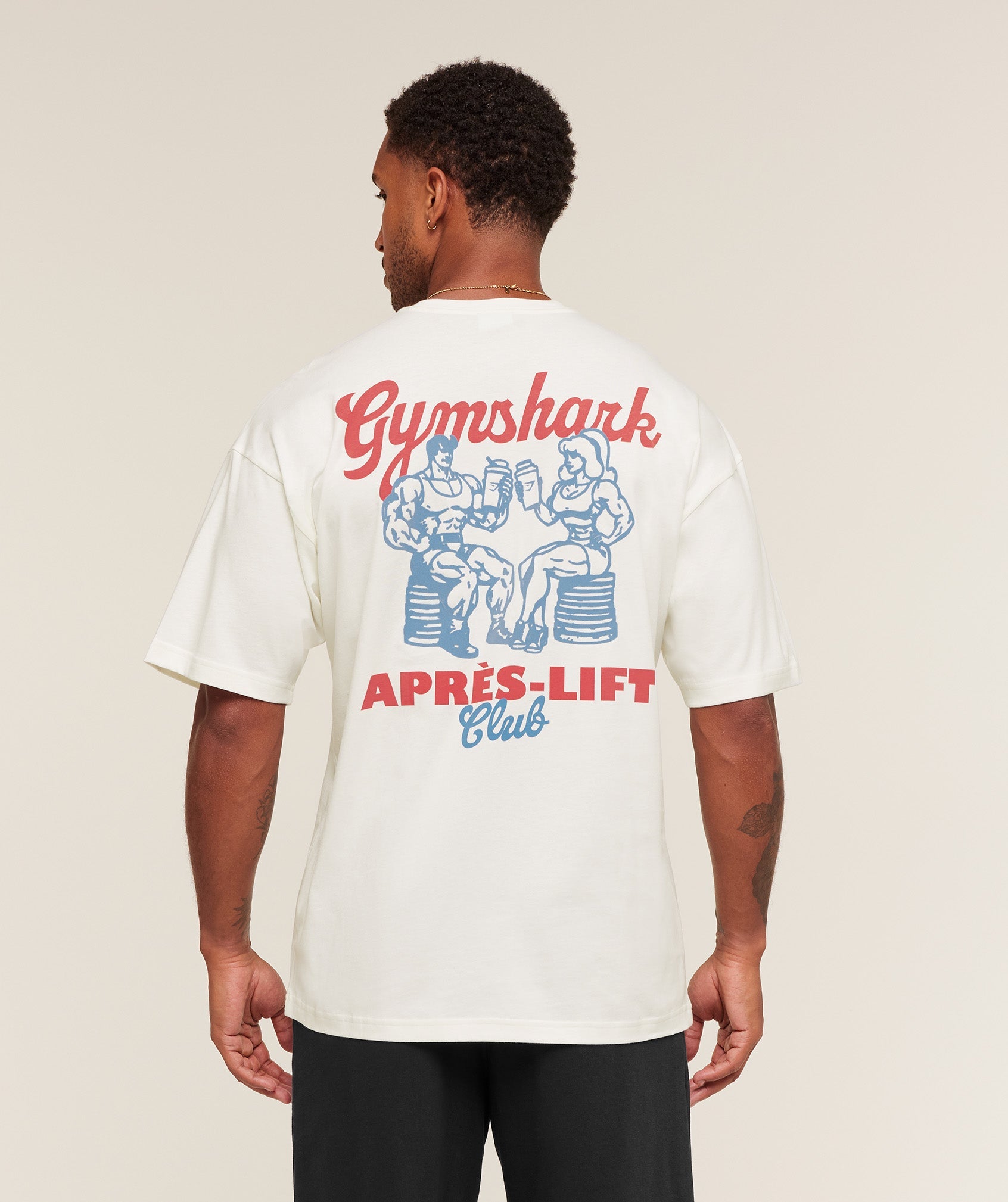 Gymshark Après-Lift Club T-Shirt 'Soft White'