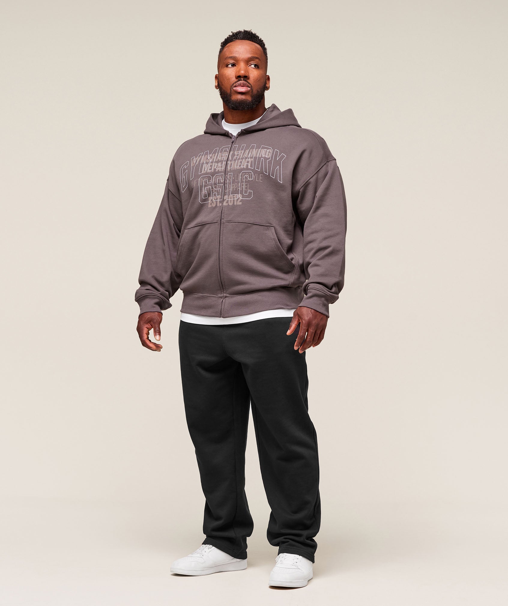 Gymshark Authentic Apparel Zip Up Hoodie 'Brushed Purple'