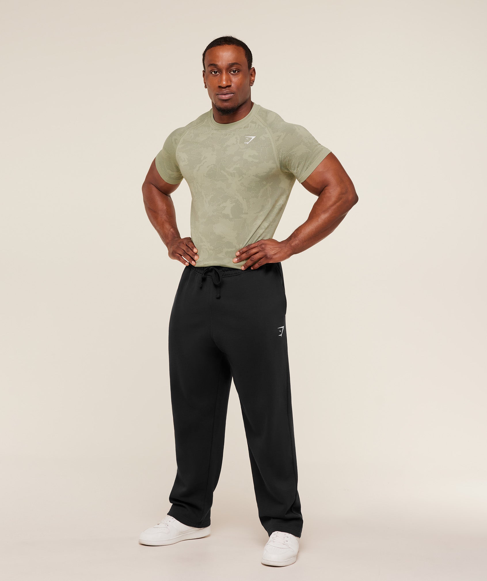 Gymshark Geo Seamless T-Shirt 'Haze Green Unit Green'