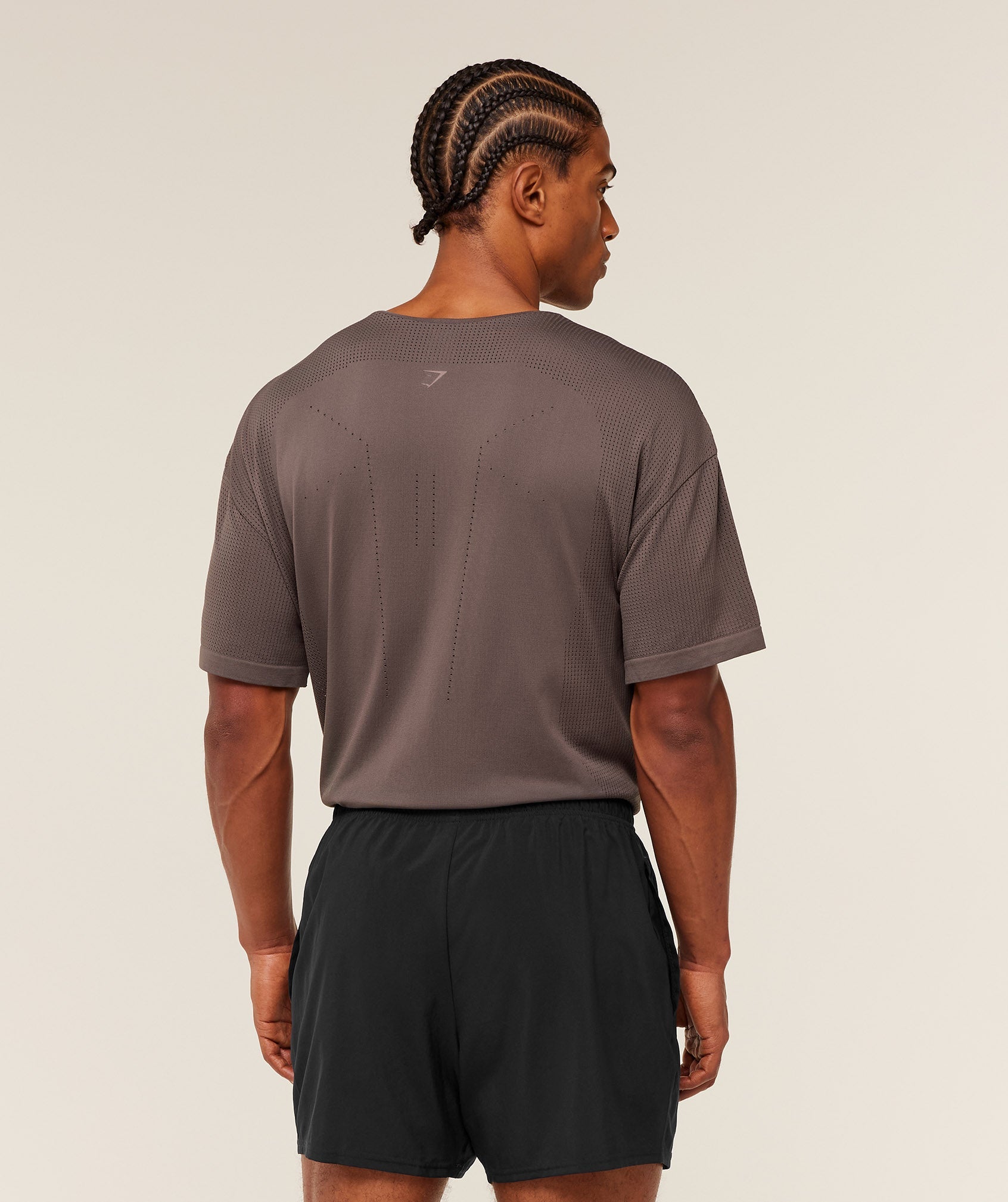 Gymshark Distance Seamless T-Shirt 'Cool Brown Cool Brown'