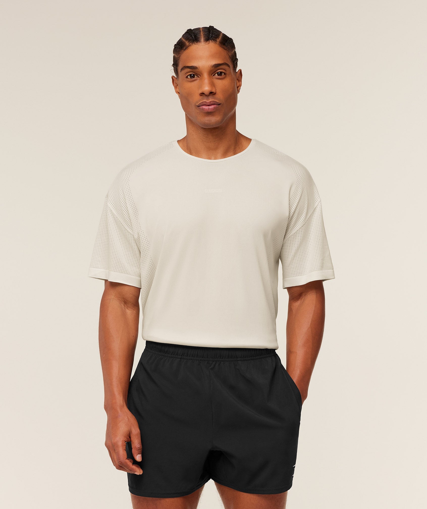Gymshark Distance Seamless T-Shirt 'Soft White Soft White'