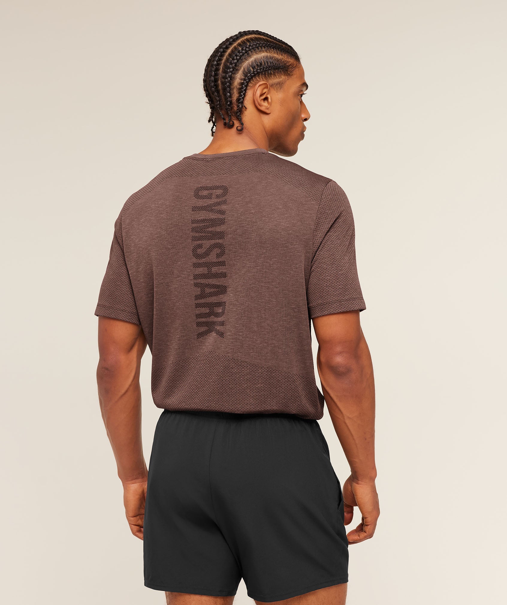 Gymshark Lightweight Seamless T-Shirt 'Soft Brown Marl'