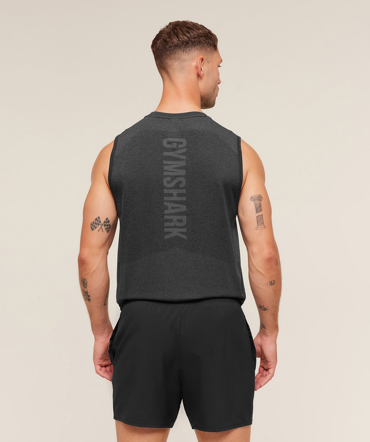Gymshark Lightweight Seamless Tank 'Black Silhouette Grey'