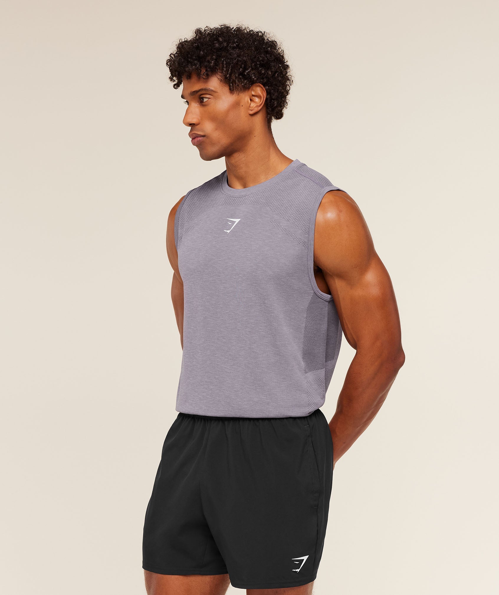 Gymshark Lightweight Seamless Tank 'GS Fog Purple Marl'