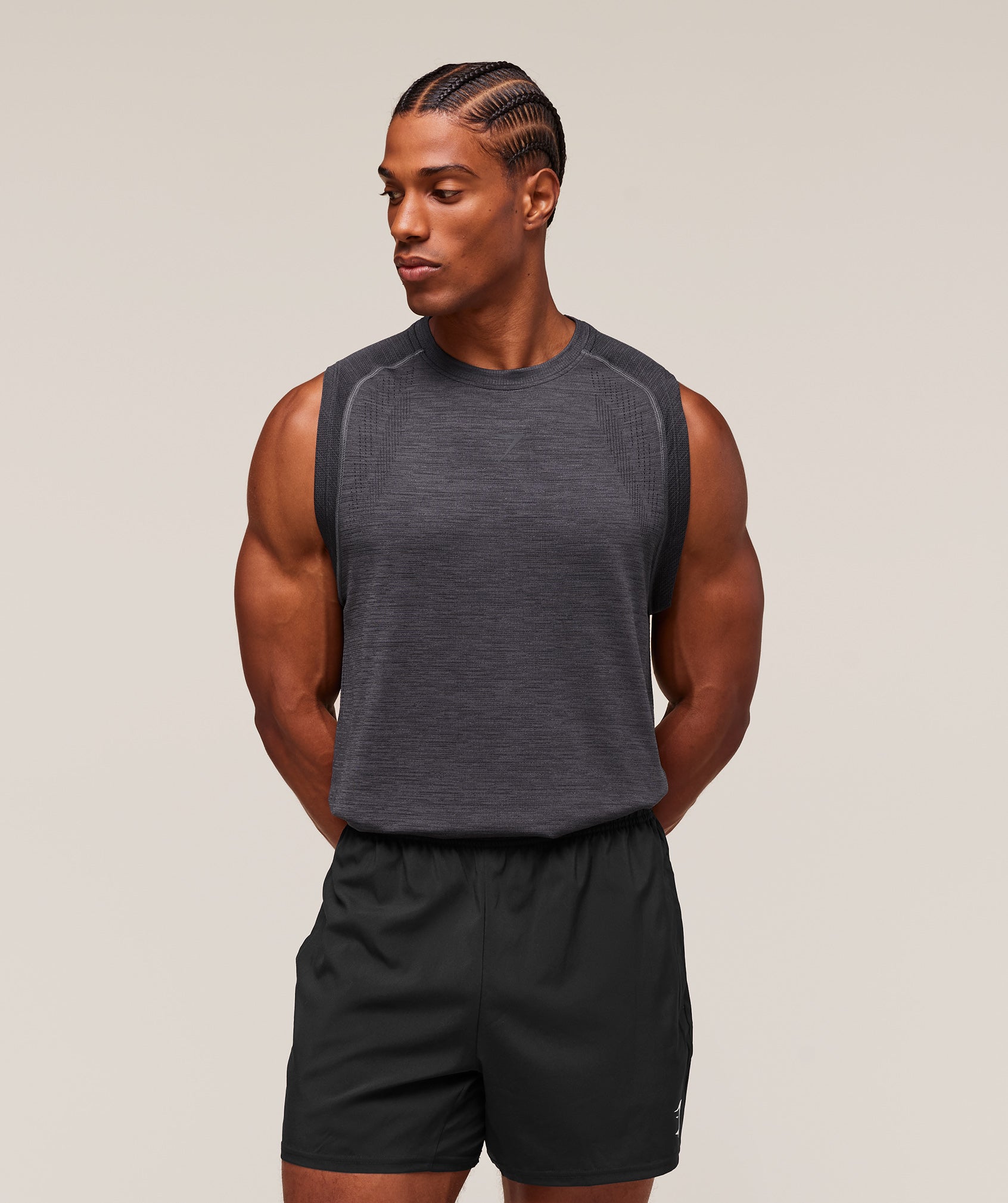 Gymshark Versatile Seamless Tank 'Dark Grey Black'
