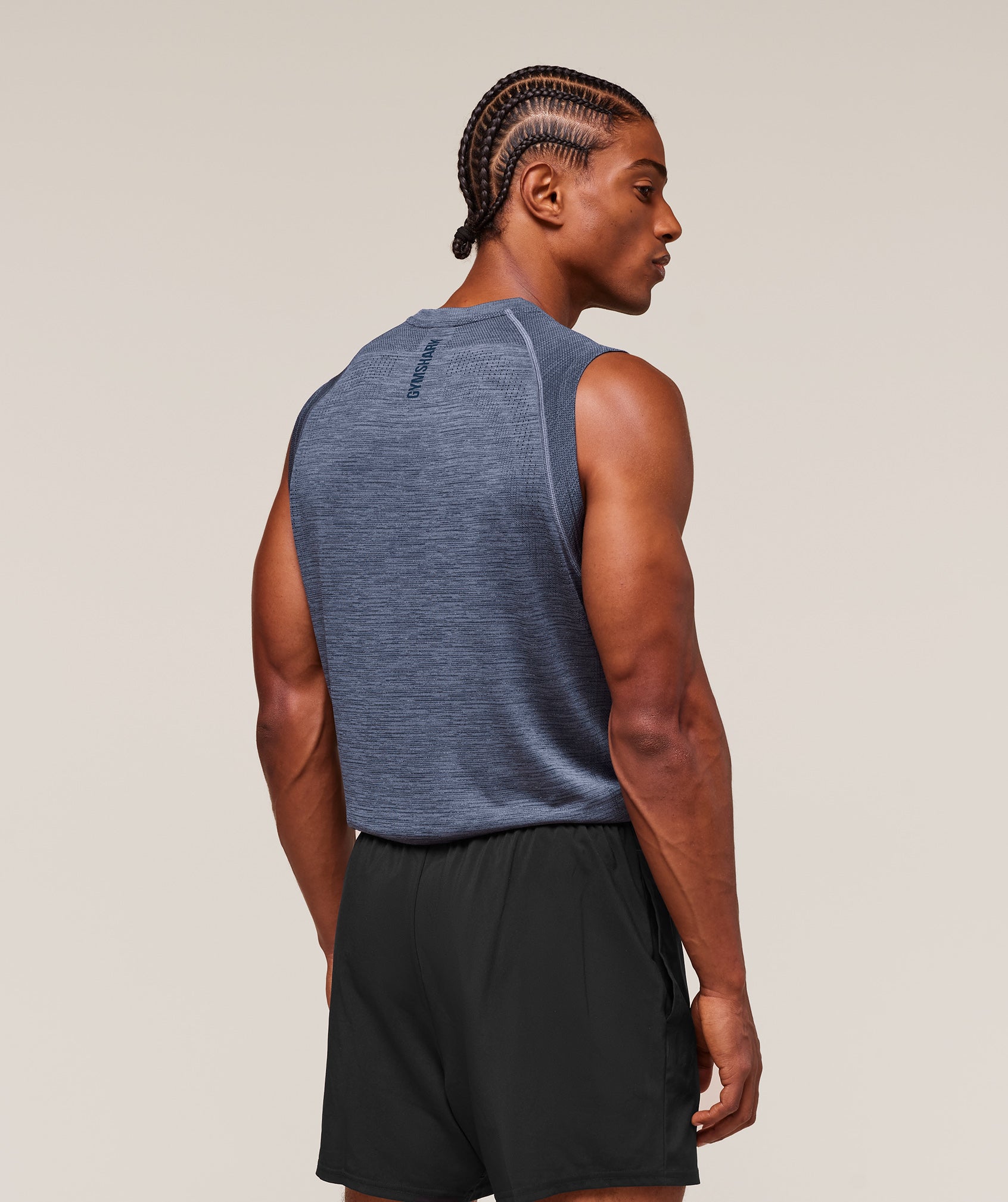 Gymshark Versatile Seamless Tank 'Iron Blue Navy'