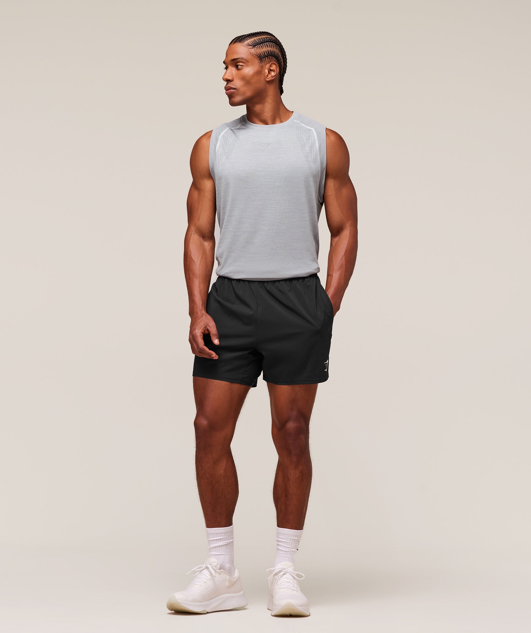 Gymshark Versatile Seamless Tank 'Light Grey Smokey Grey'