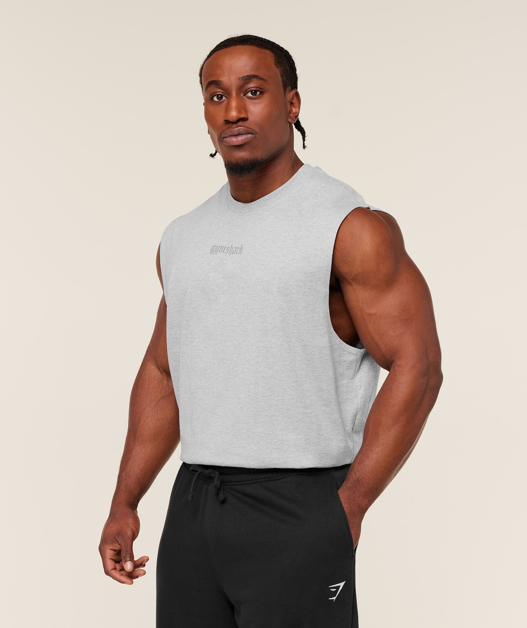 Gymshark Olde English Tank 'Bros Soft Grey Marl'