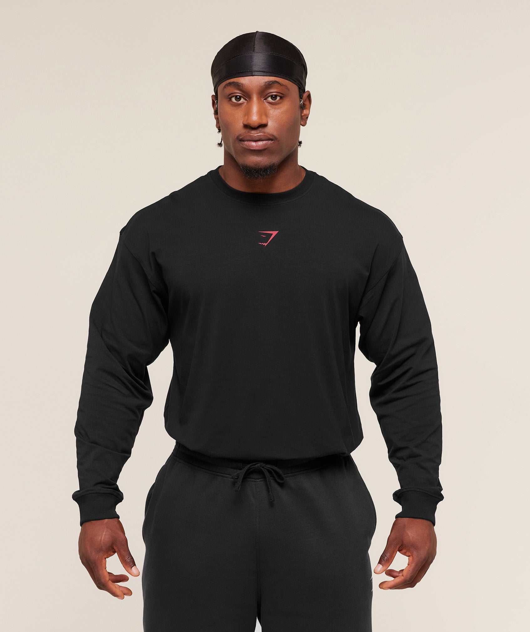 Gymshark Power Long Sleeve T-Shirt 'Black Conditioning Red'