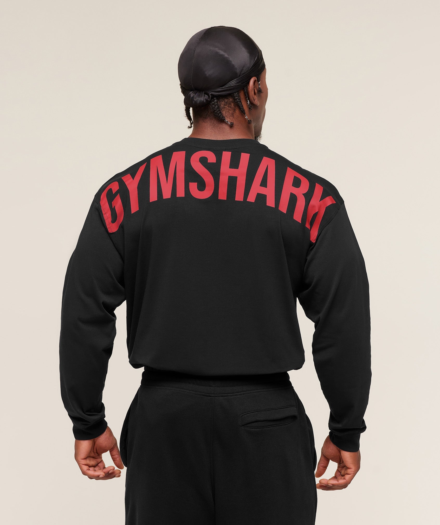 Gymshark Power Long Sleeve T-Shirt 'Black Conditioning Red'
