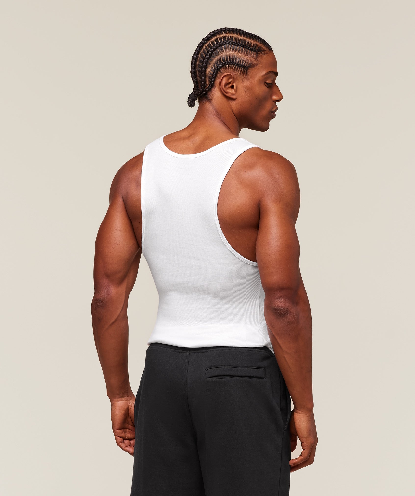 Gymshark Ribbed Tank 1PK 'White'