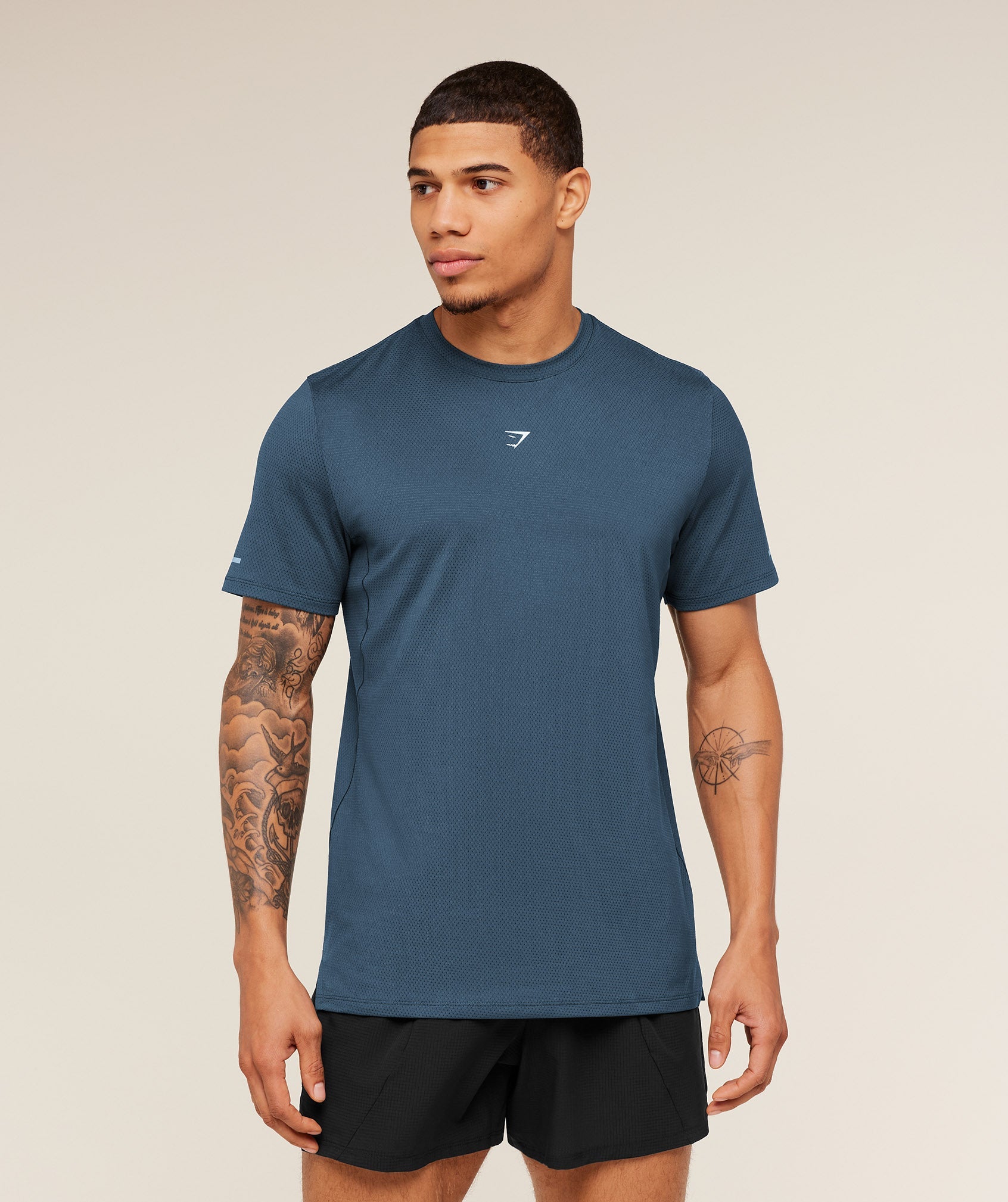 Gymshark Running T-Shirt 'GS Stealth Blue'