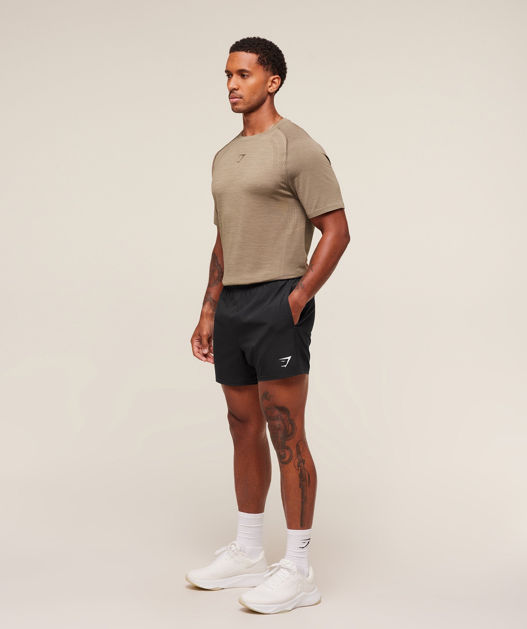 Gymshark Versatile Seamless T-Shirt 'Cement Brown Camo Brown'