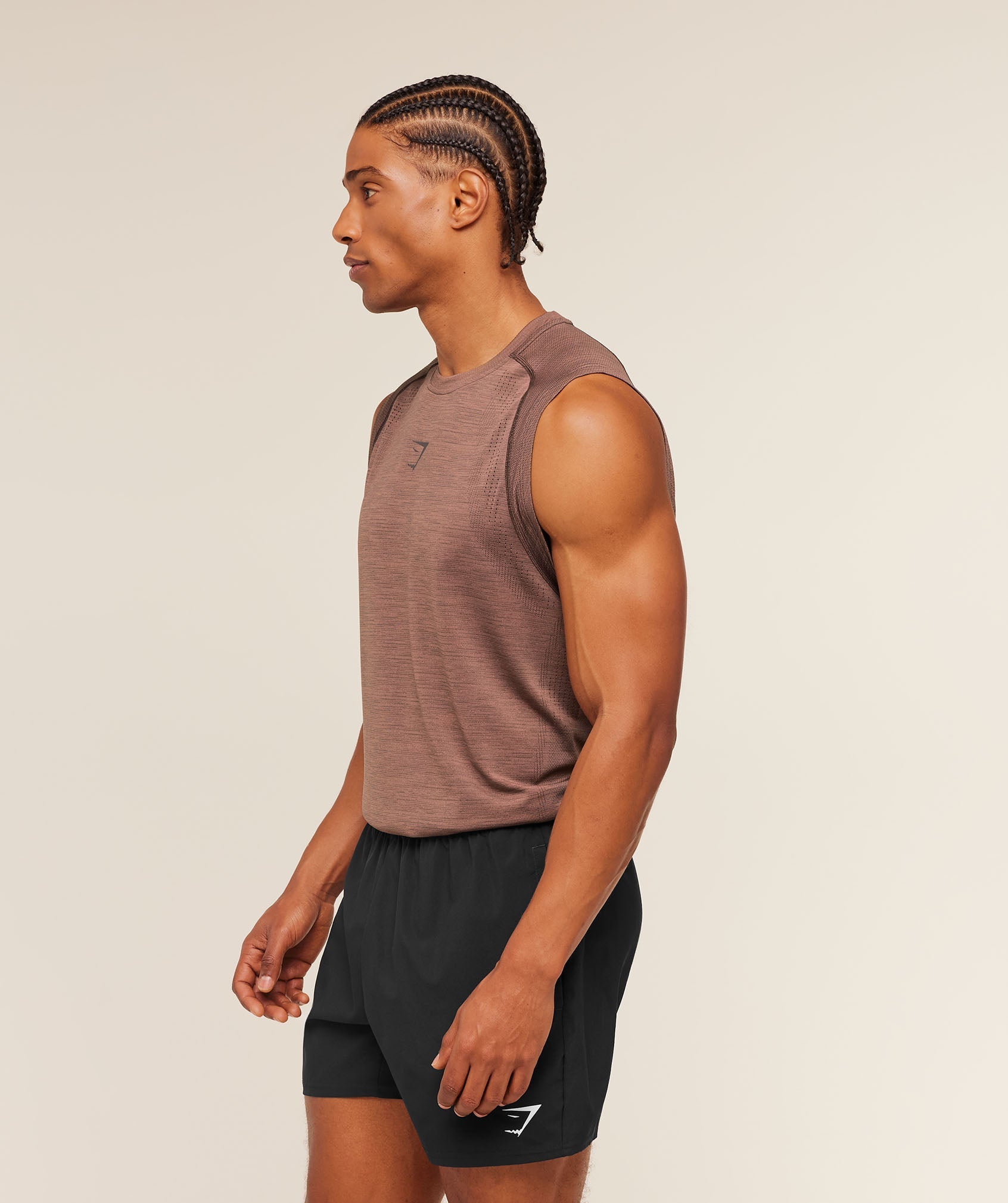Gymshark Versatile Seamless Tank 'Taupe Brown Cool Brown'