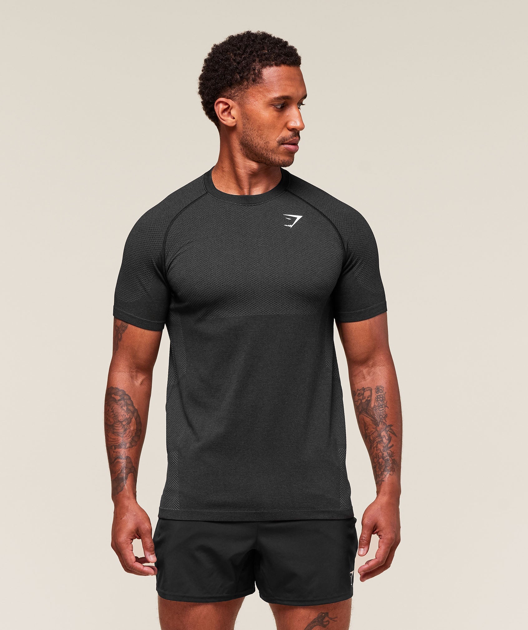 Gymshark Vital Seamless T-Shirt 'Black Silhouette Grey'