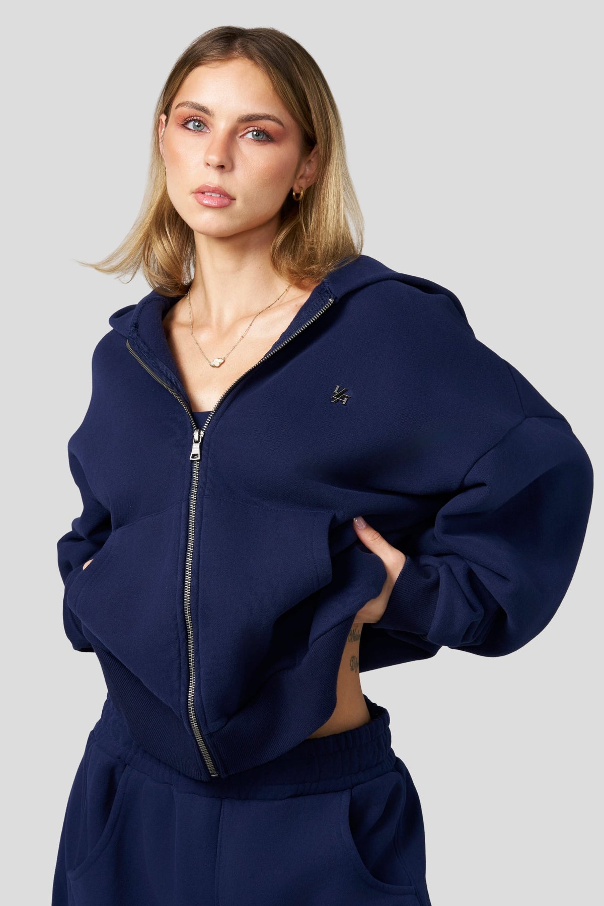 YoungLA W5210 - Studio Edit Zip Hoodie 'Navy'