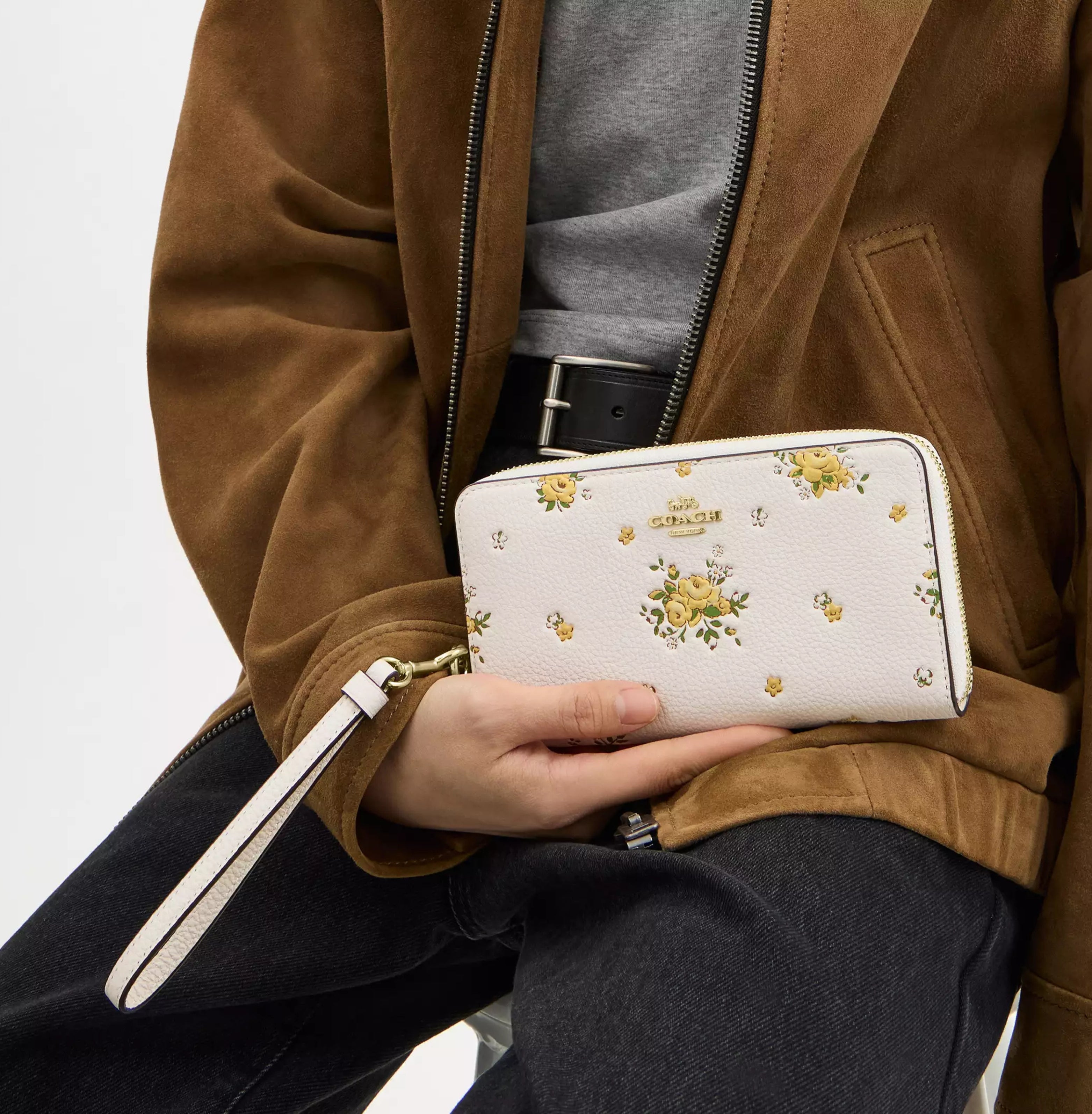 COACH Long Zip Around Wallet With Floral Print