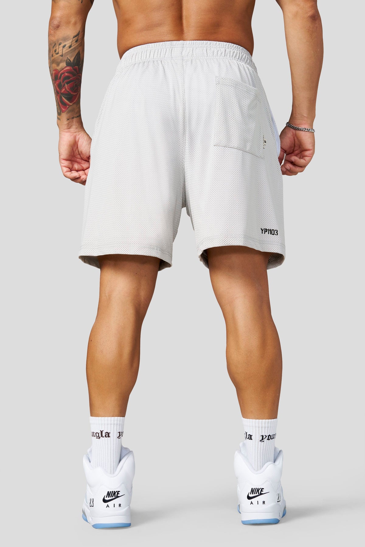 YoungLA 1103 - Aeromesh 7" Shorts 'Light Grey'