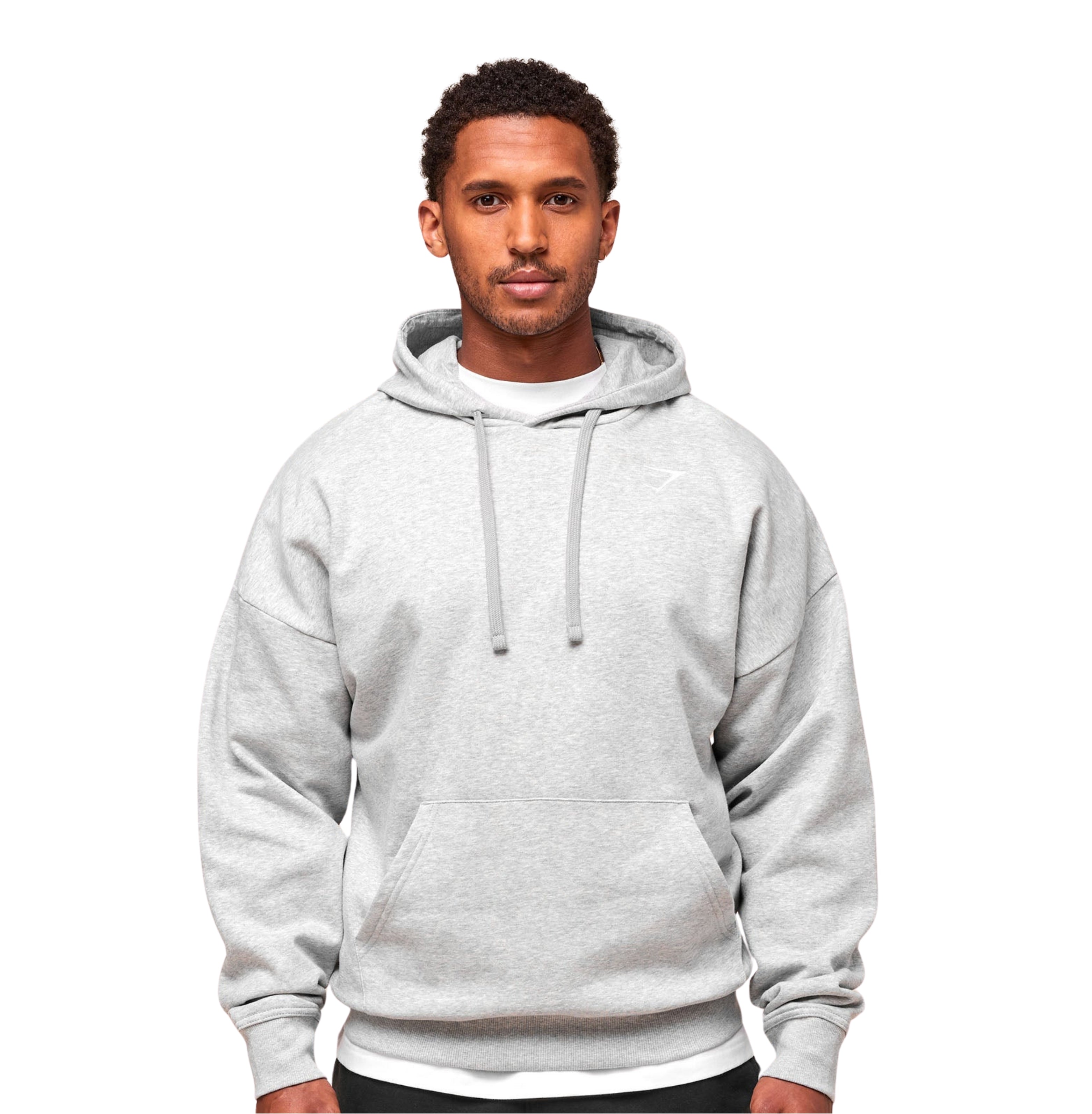 Gymshark Crest Oversized Hoodie 'Light Grey Marl'