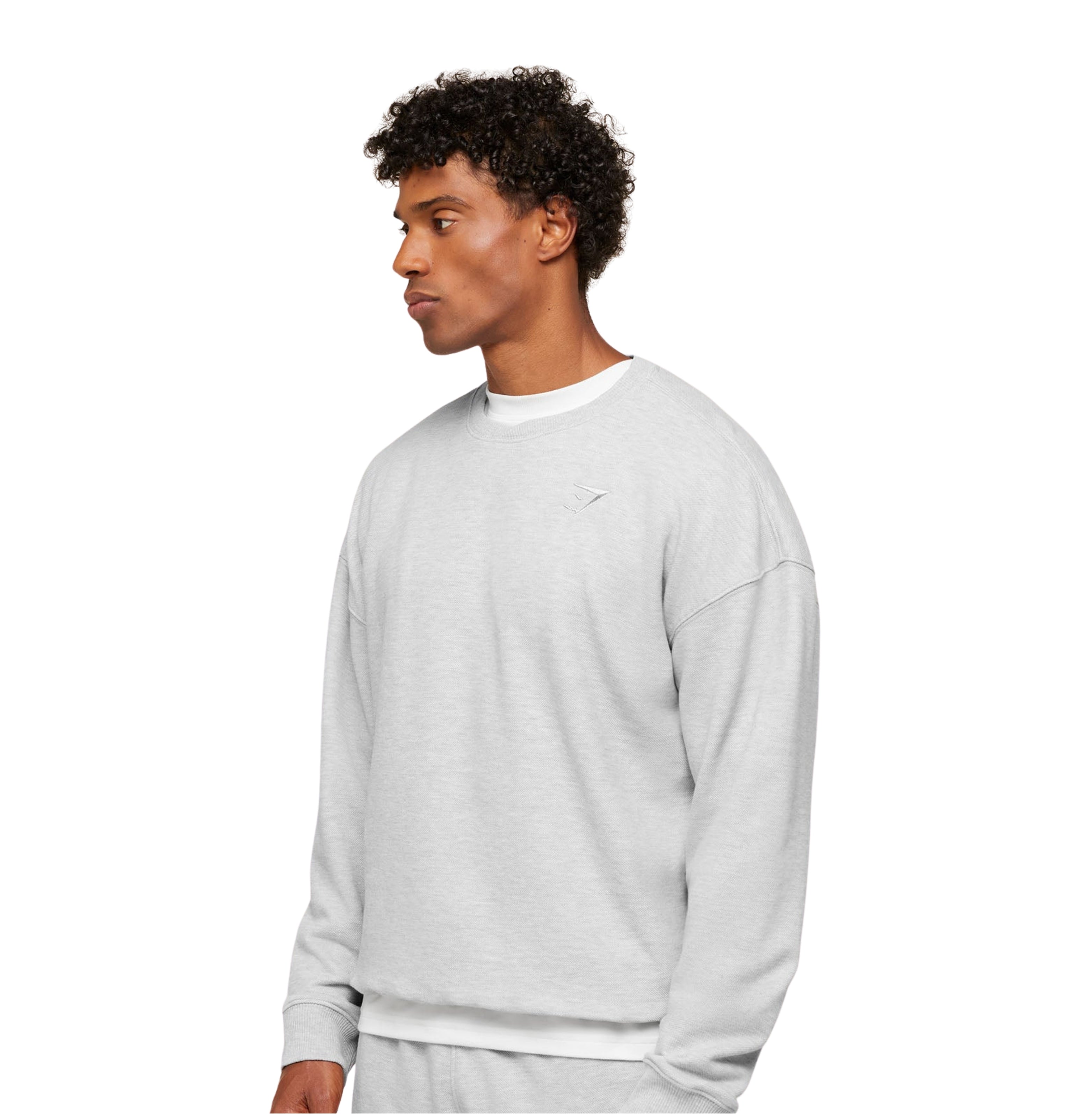 Gymshark Campus Crest Sweatshirt 'Bros Soft Grey Marl'