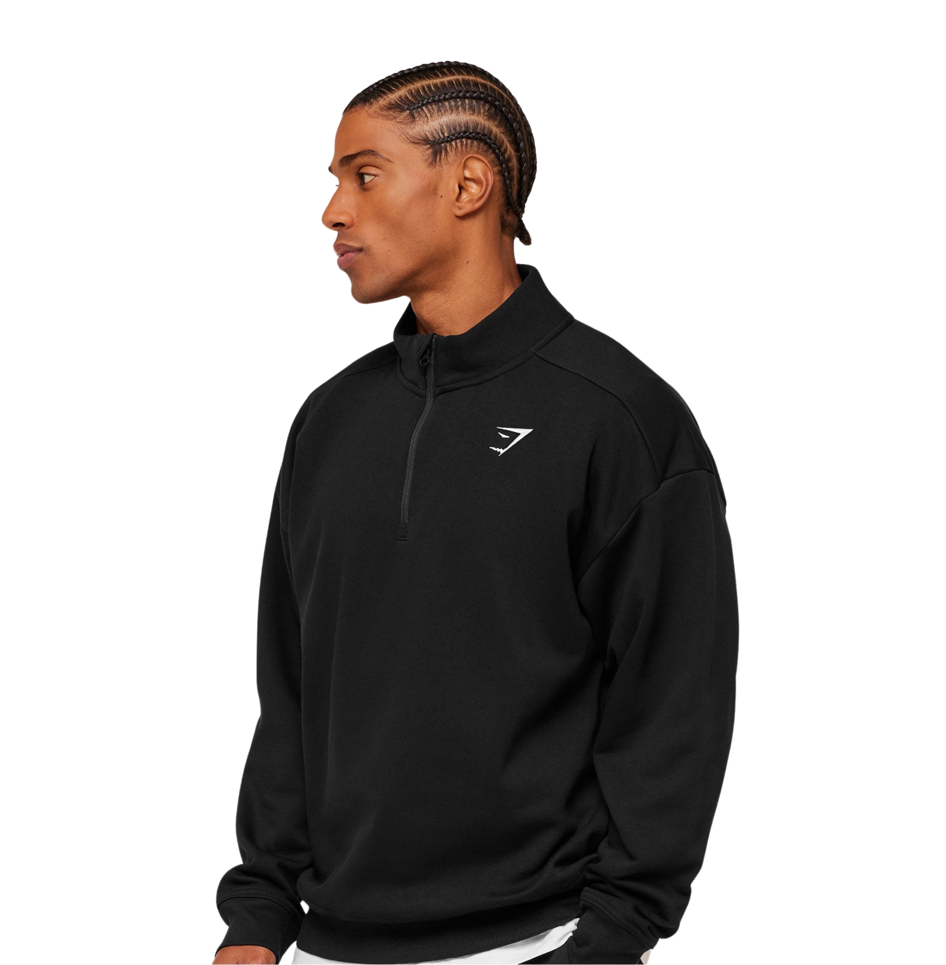 Gymshark Crest Oversized 1/4 Zip 'GS Black'