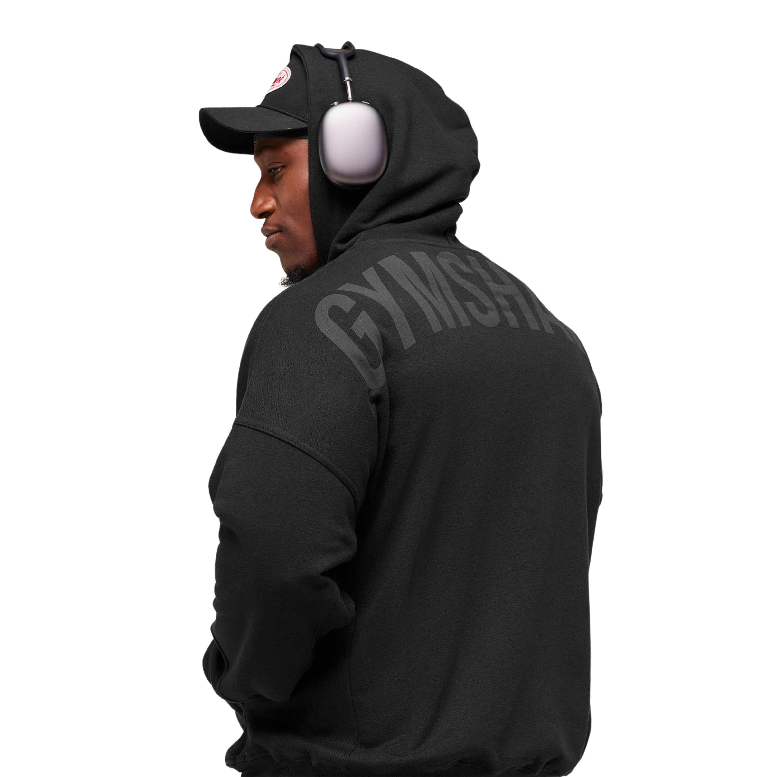 Gymshark Power Zip Up Hoodie 'Black Asphalt Grey'