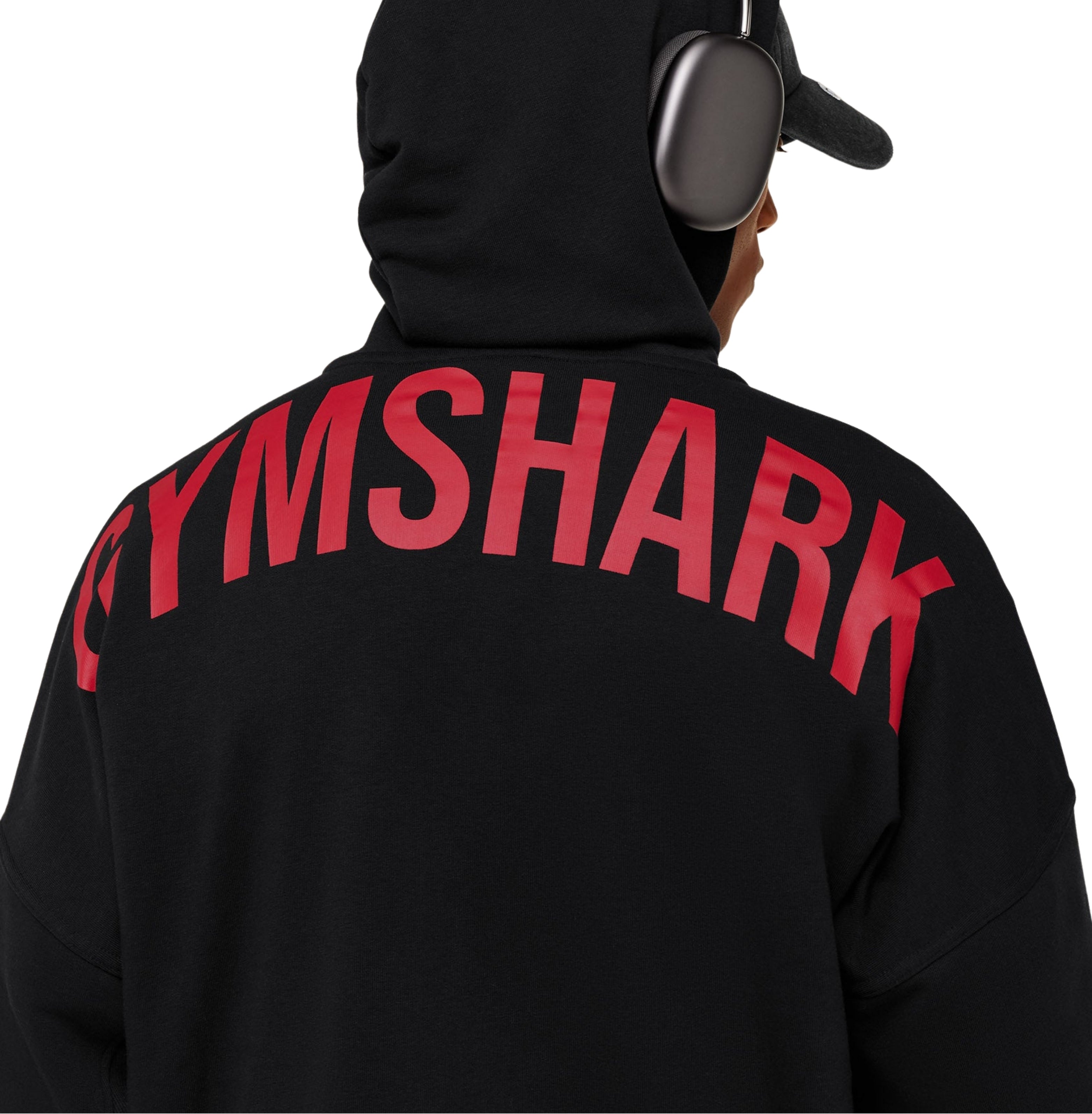 Gymshark Power Zip Up Hoodie 'Black Conditioning Red'