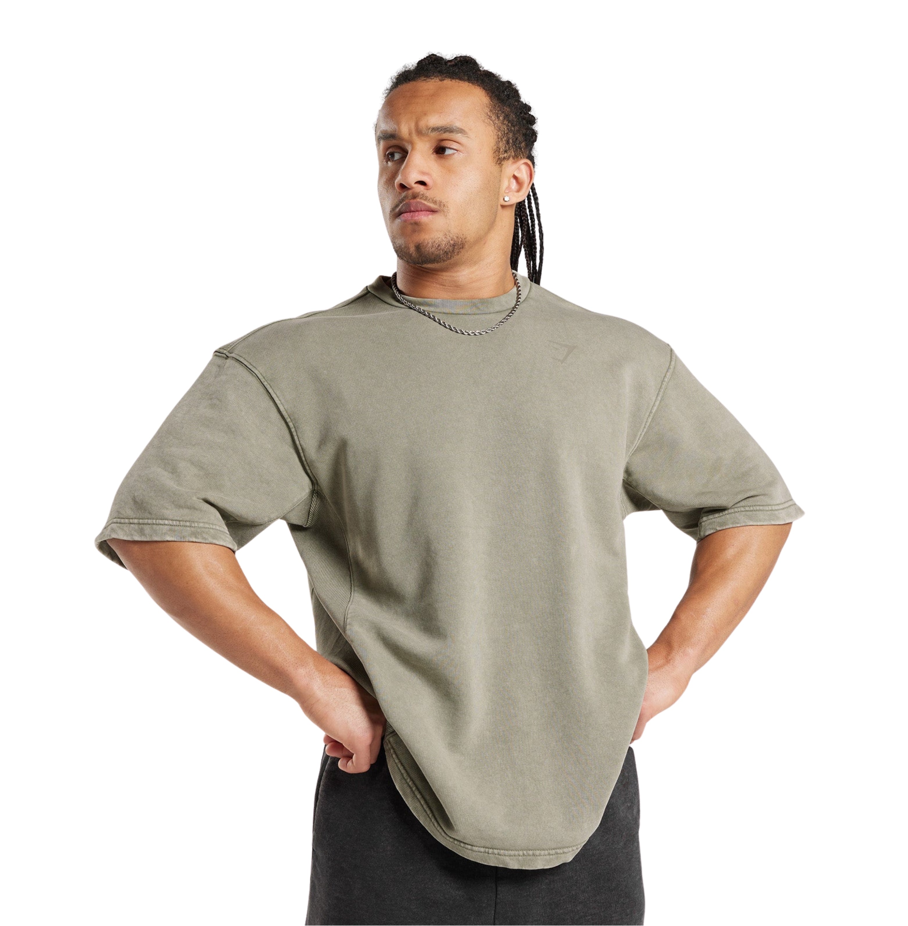 Gymshark Power Washed Short Sleeve Crew 'Ecru Brown'
