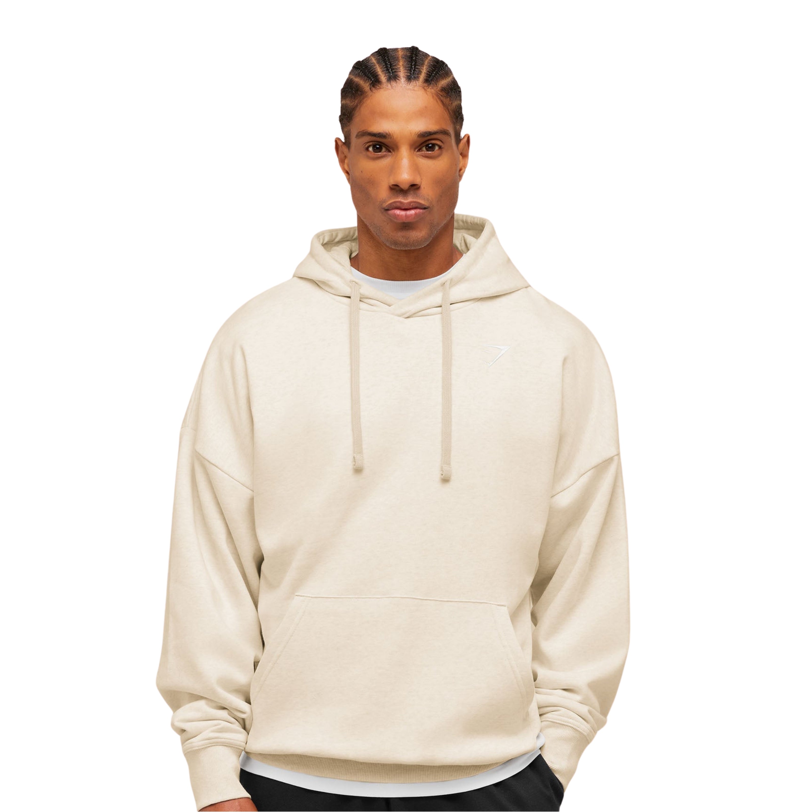 Gymshark Crest Oversized Hoodie 'Bros Chalk Marl'