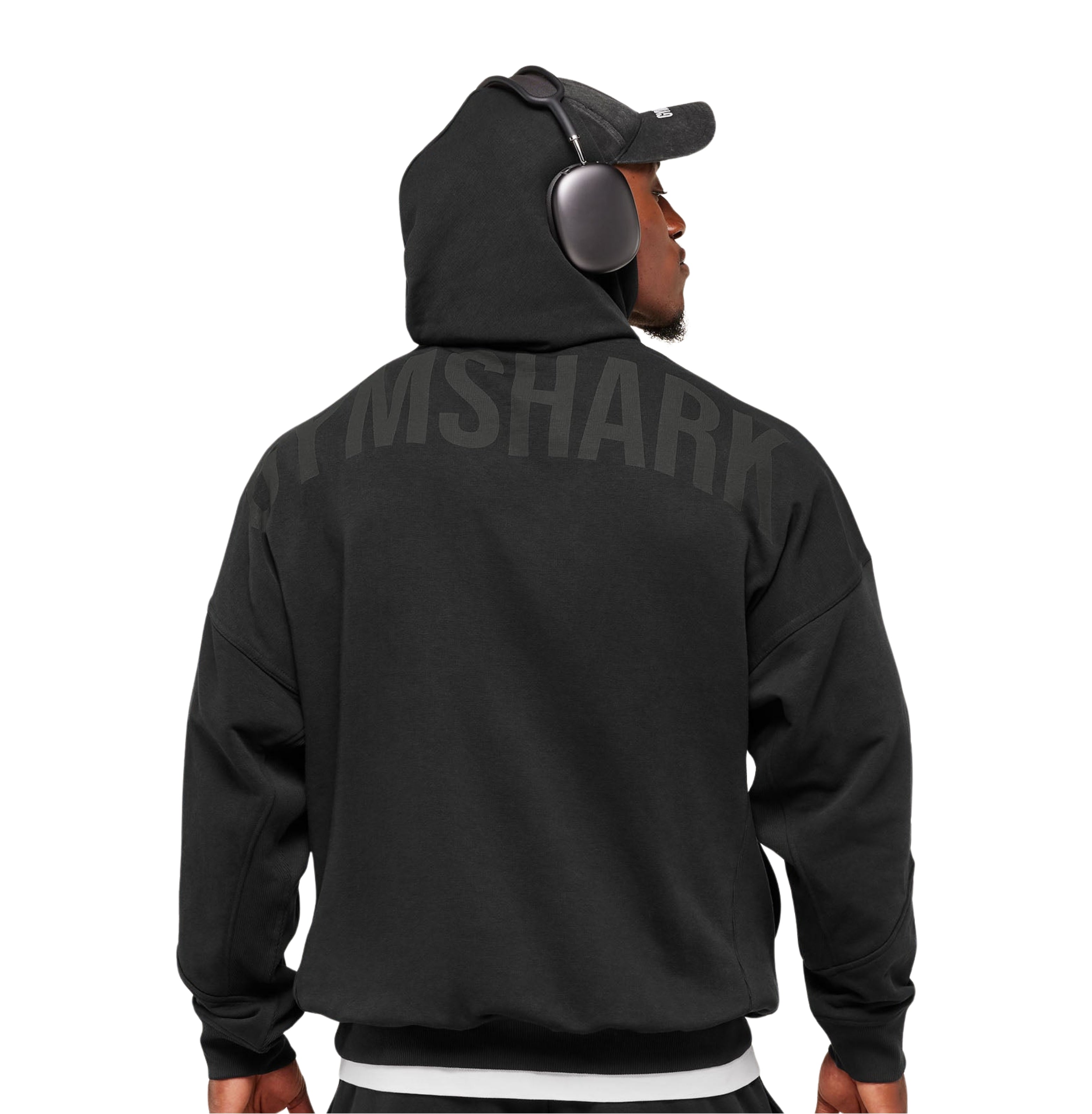 Gymshark Power Oversized Hoodie 'Black Asphalt Grey'