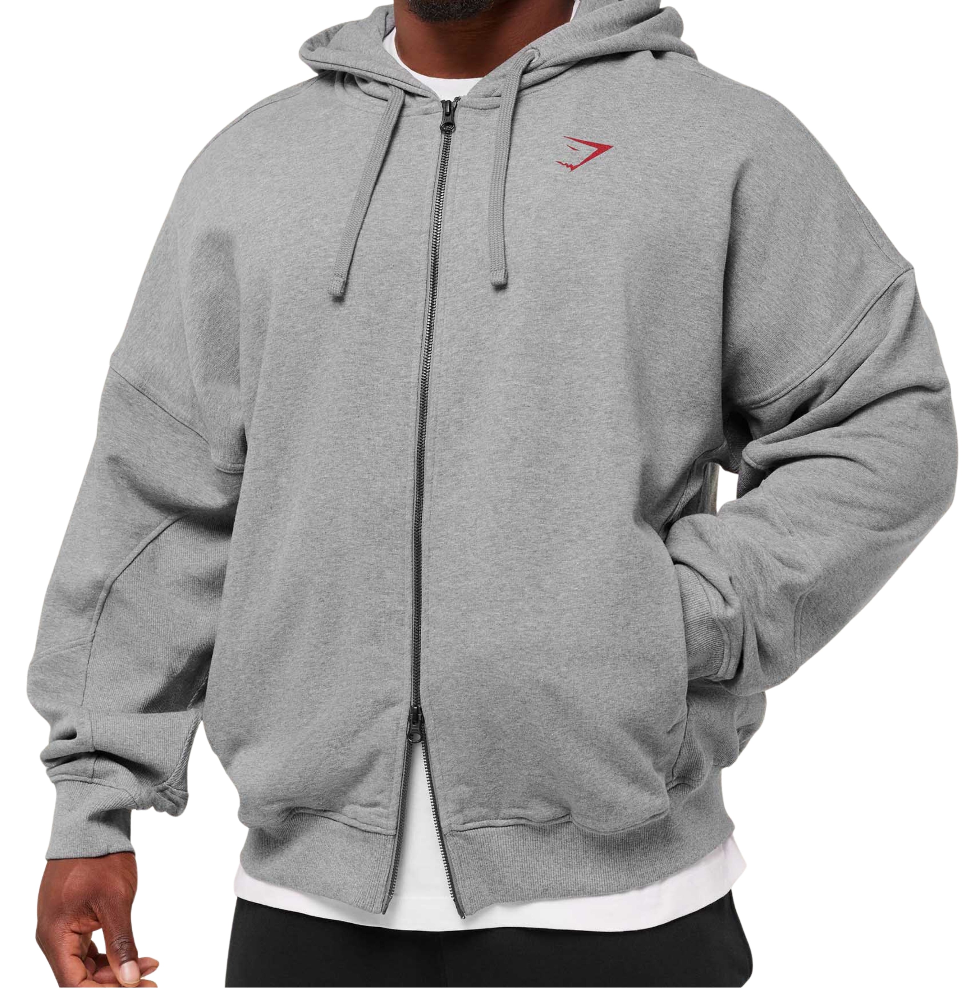 Gymshark Power Zip Up Hoodie 'Charcoal Core Marl'