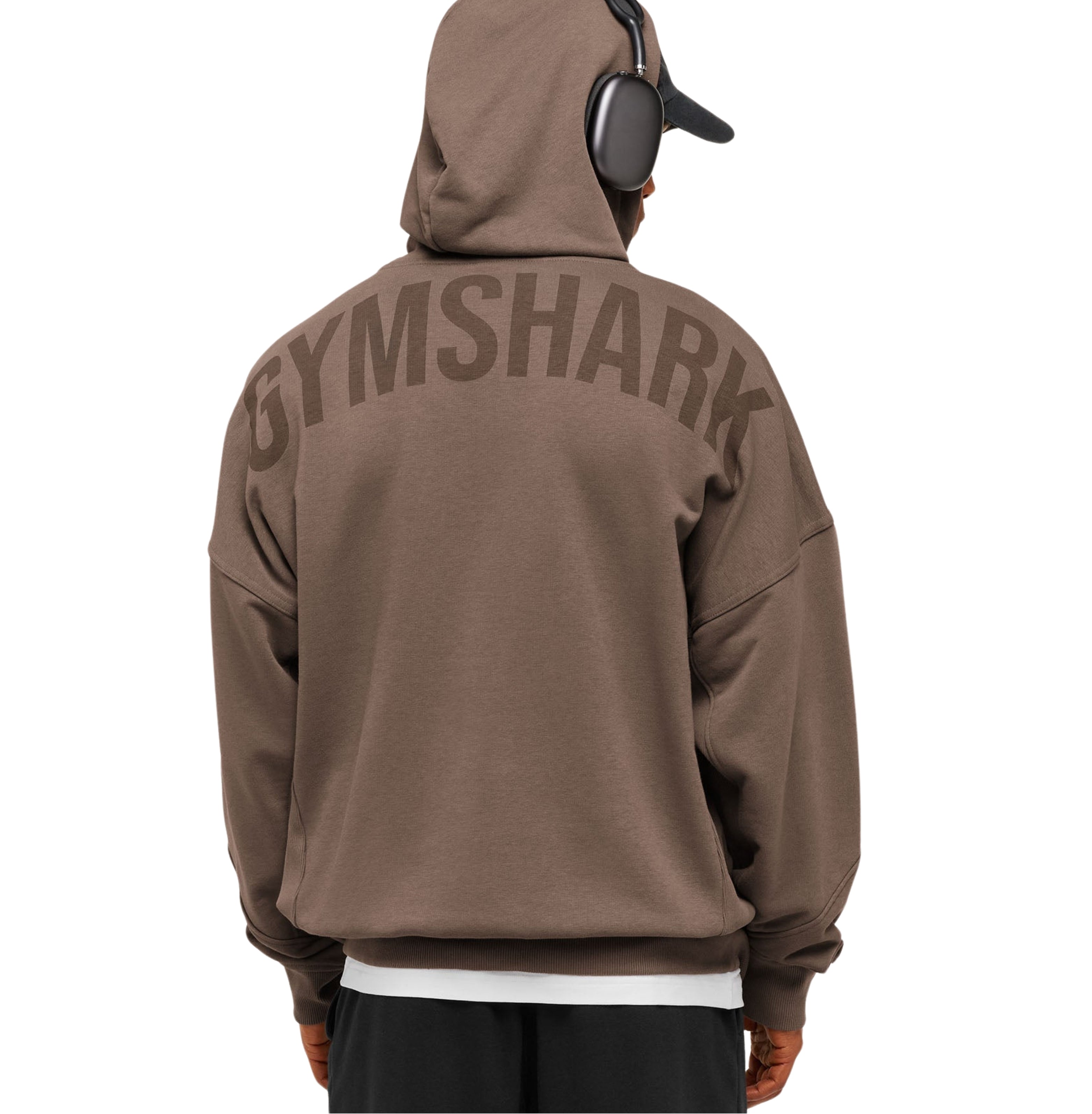 Gymshark Power Zip Up Hoodie 'Soft Brown'