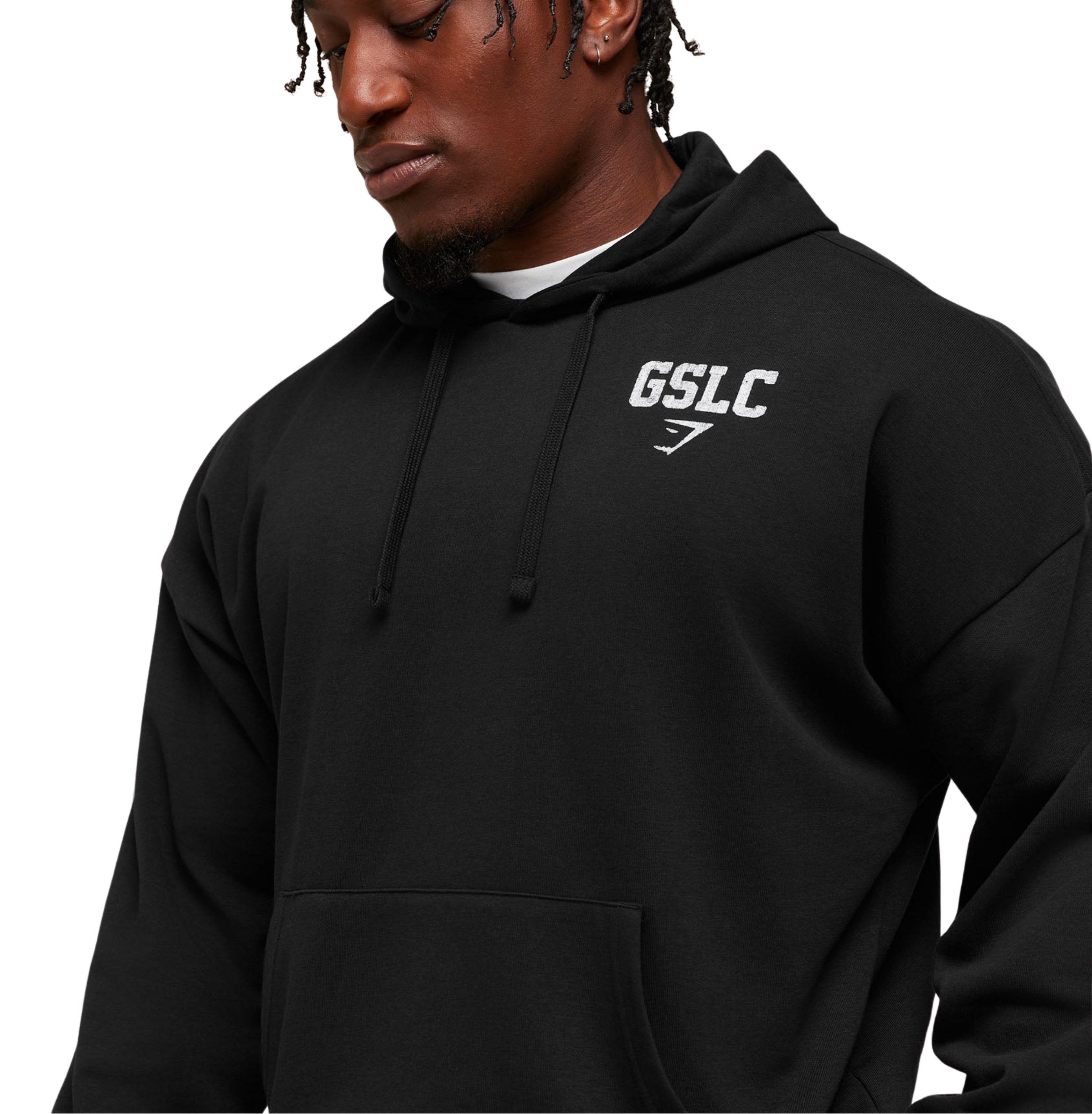 Gymshark Faded Collegiate Graphic Hoodie 'Black'