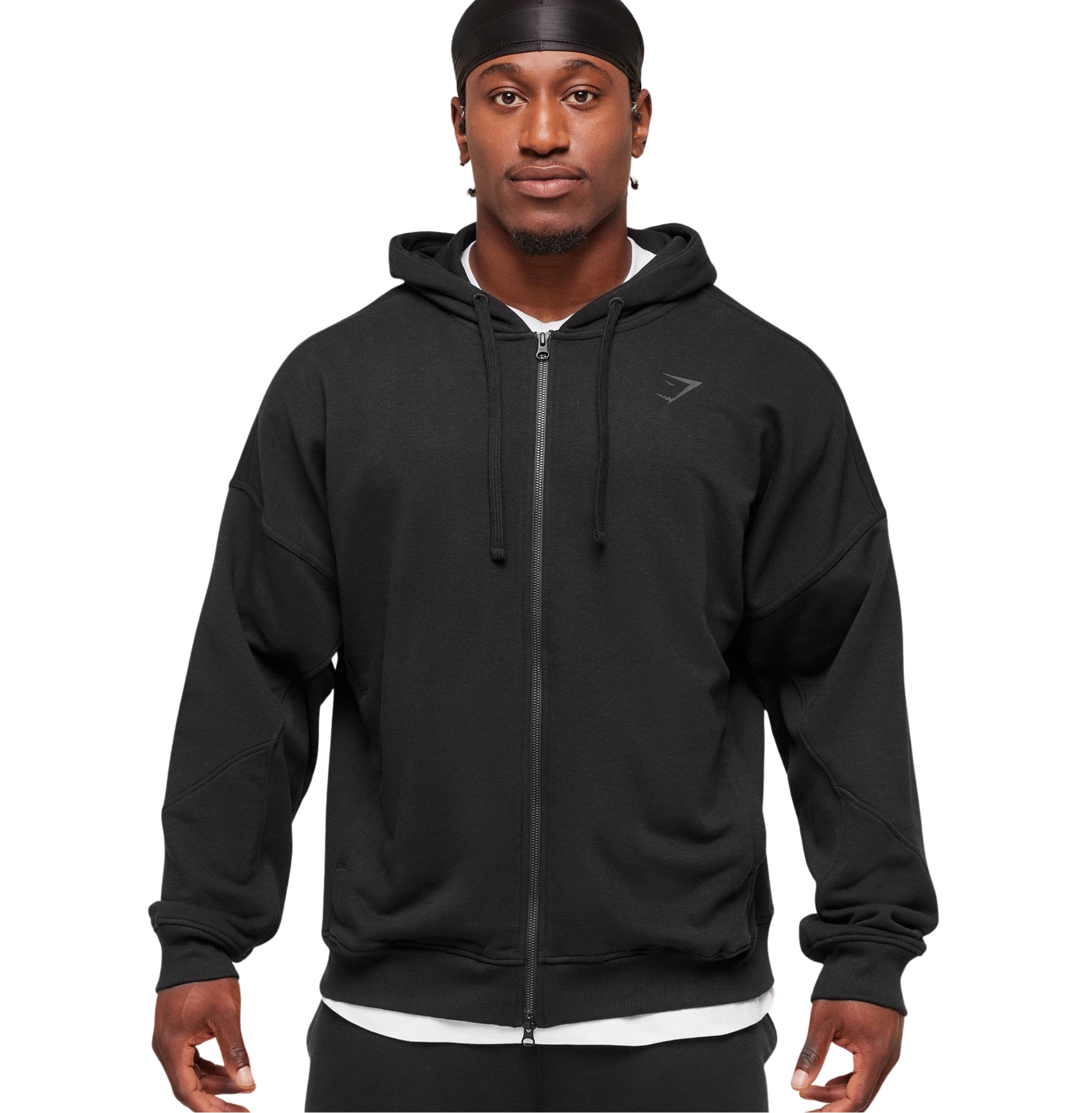 Gymshark Power Zip Up Hoodie 'Black Asphalt Grey'