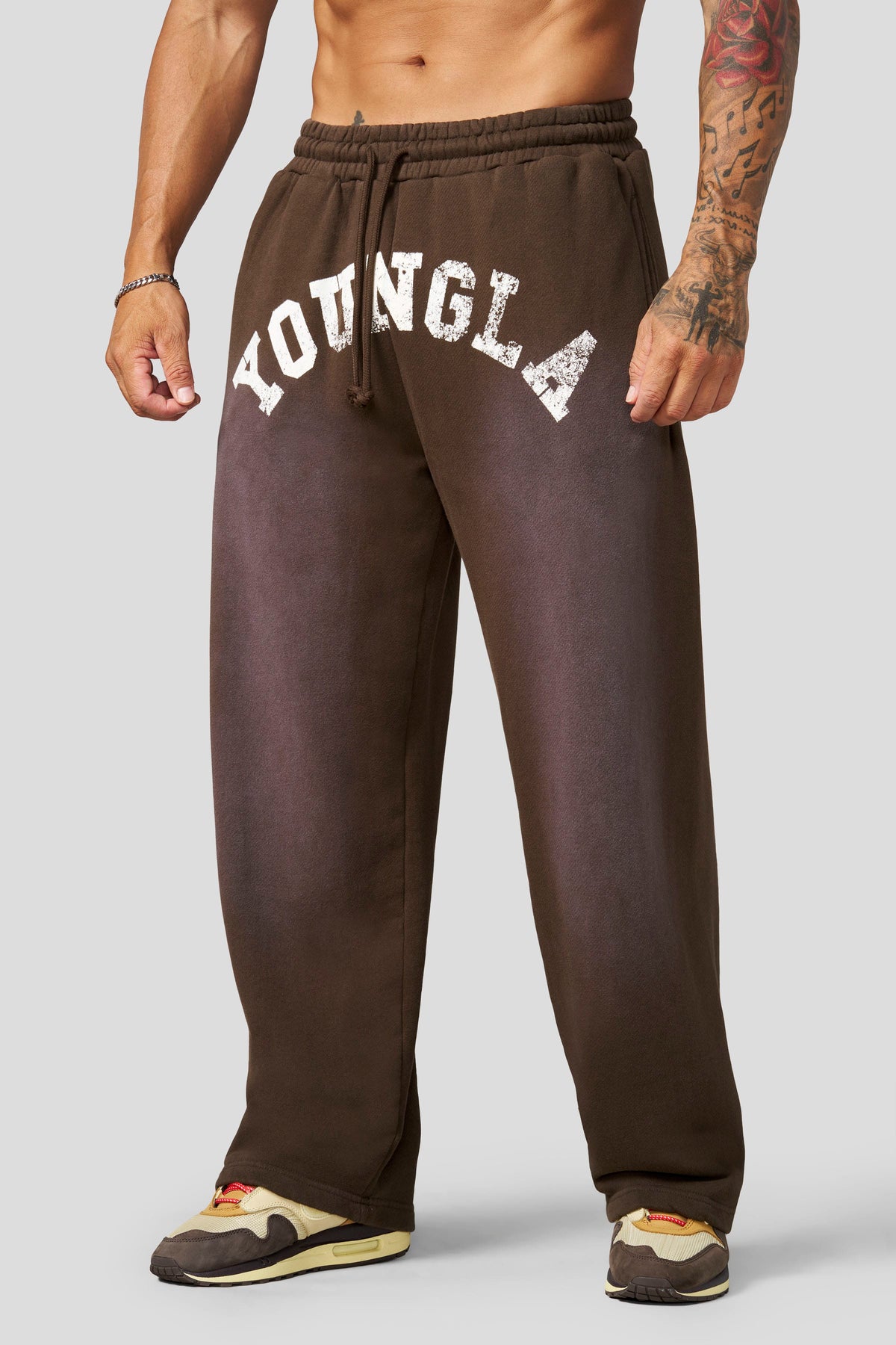 YoungLA 2105 - Arc Collection Joggers - Sweats 'Brown Wash'