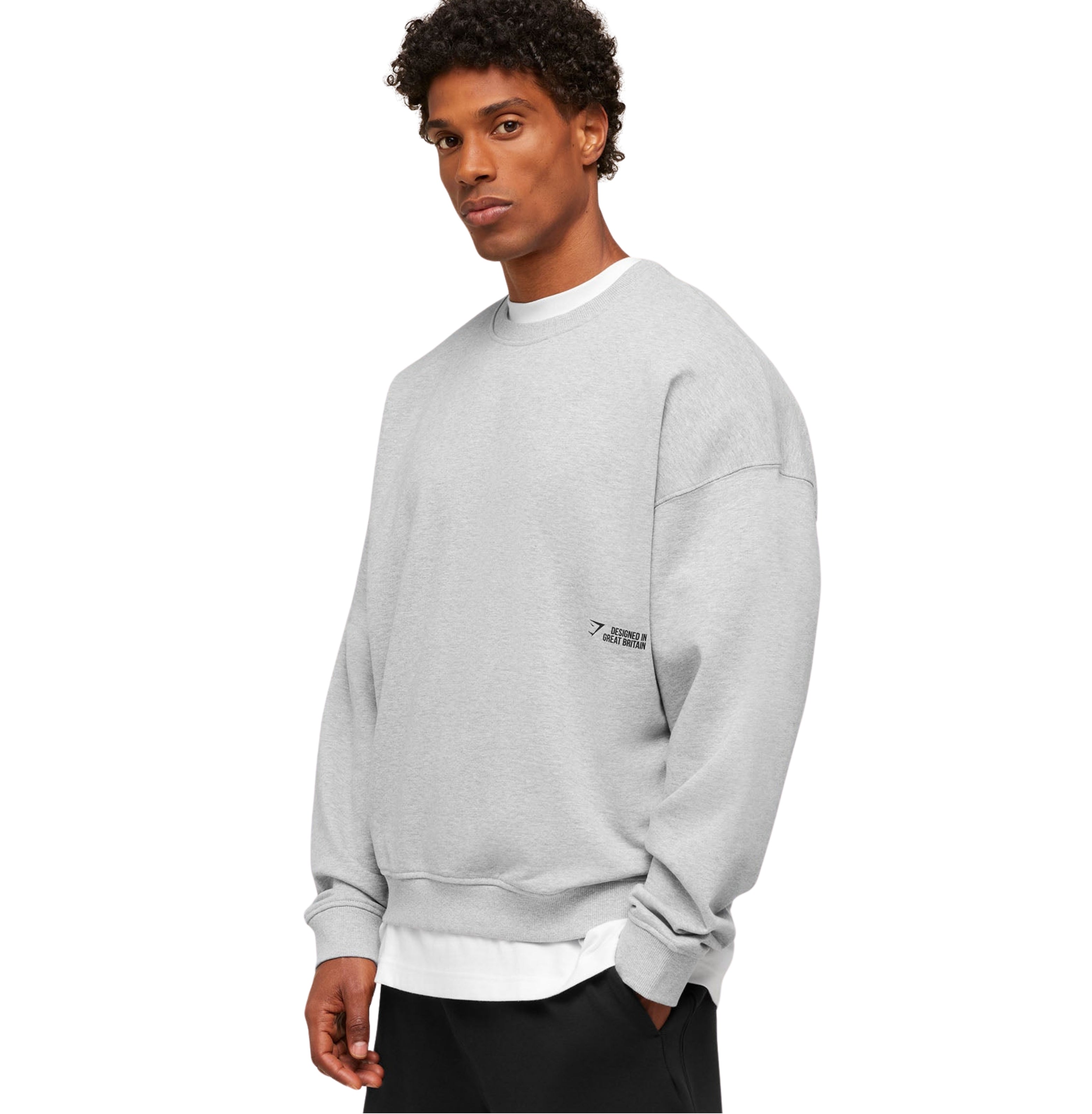 Gymshark Hybrid Sweatshirt 'Bros Soft Grey Marl'
