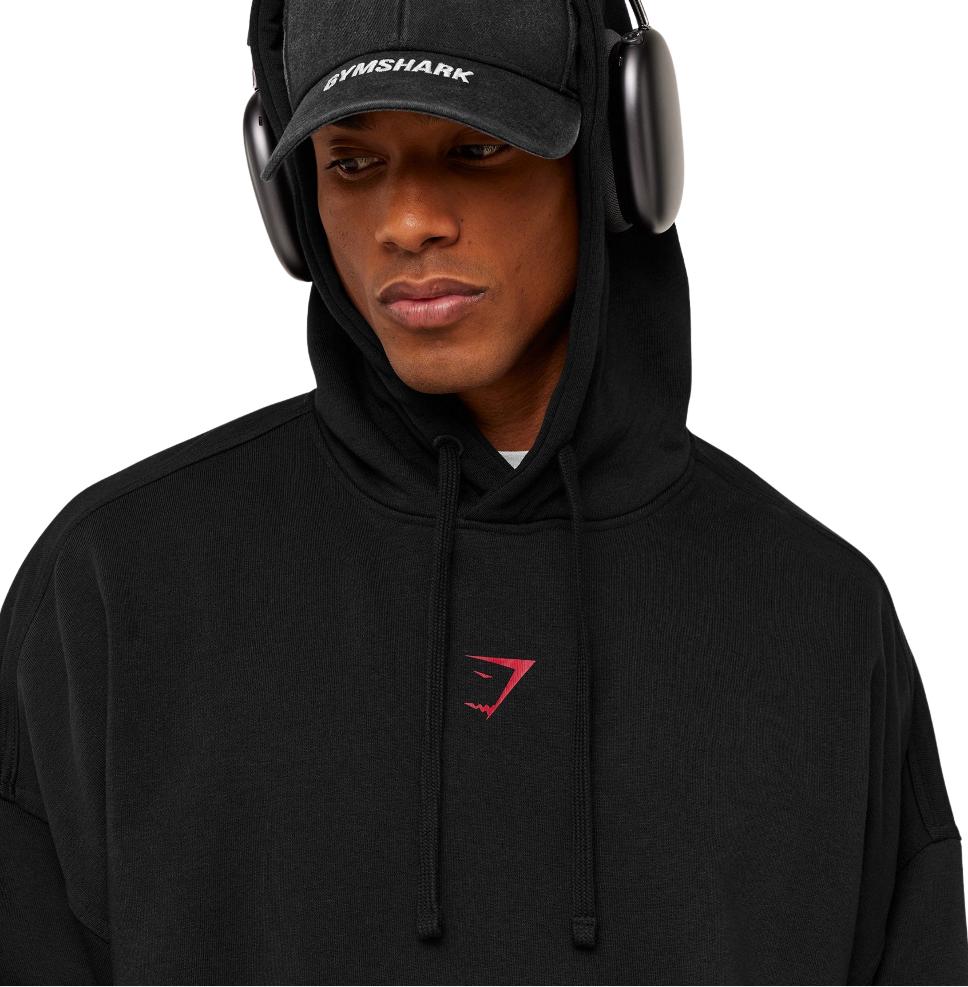 Gymshark Power Oversized Hoodie 'Black Conditioning Red'