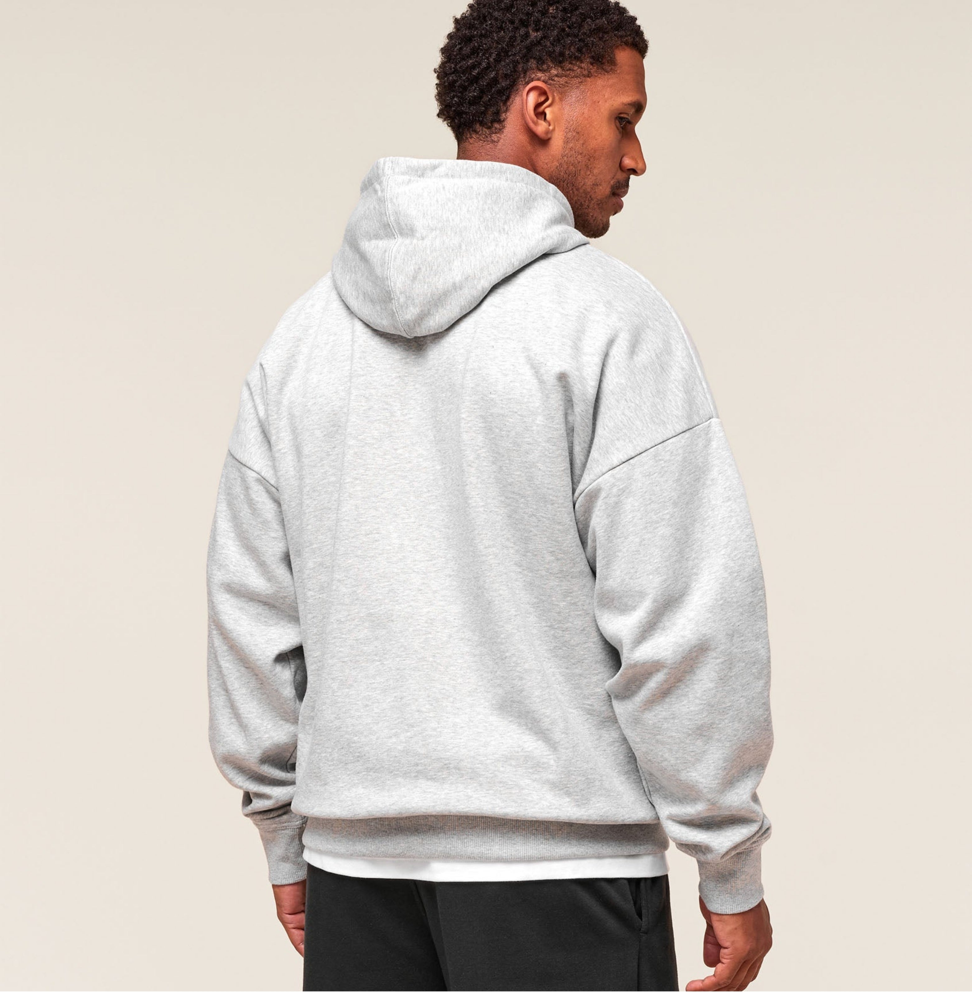 Gymshark Crest Oversized Hoodie 'Light Grey Marl'