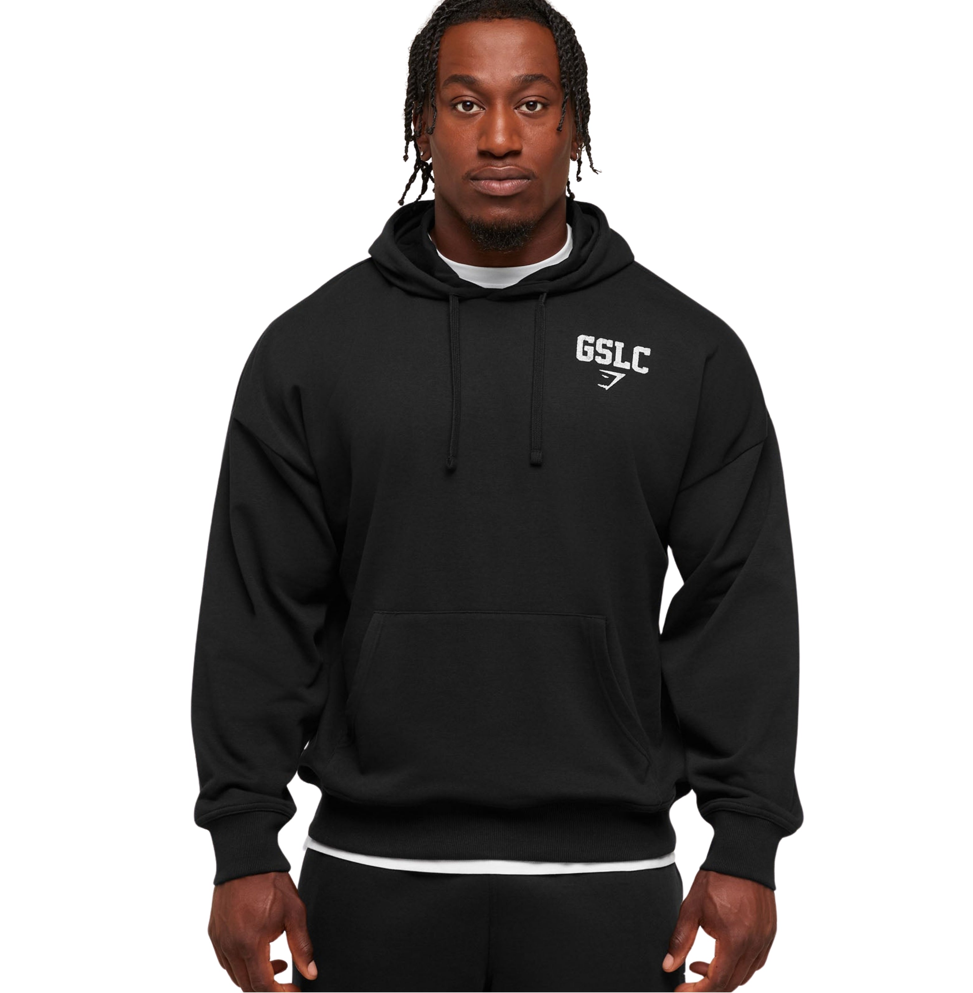 Gymshark Faded Collegiate Graphic Hoodie 'Black'
