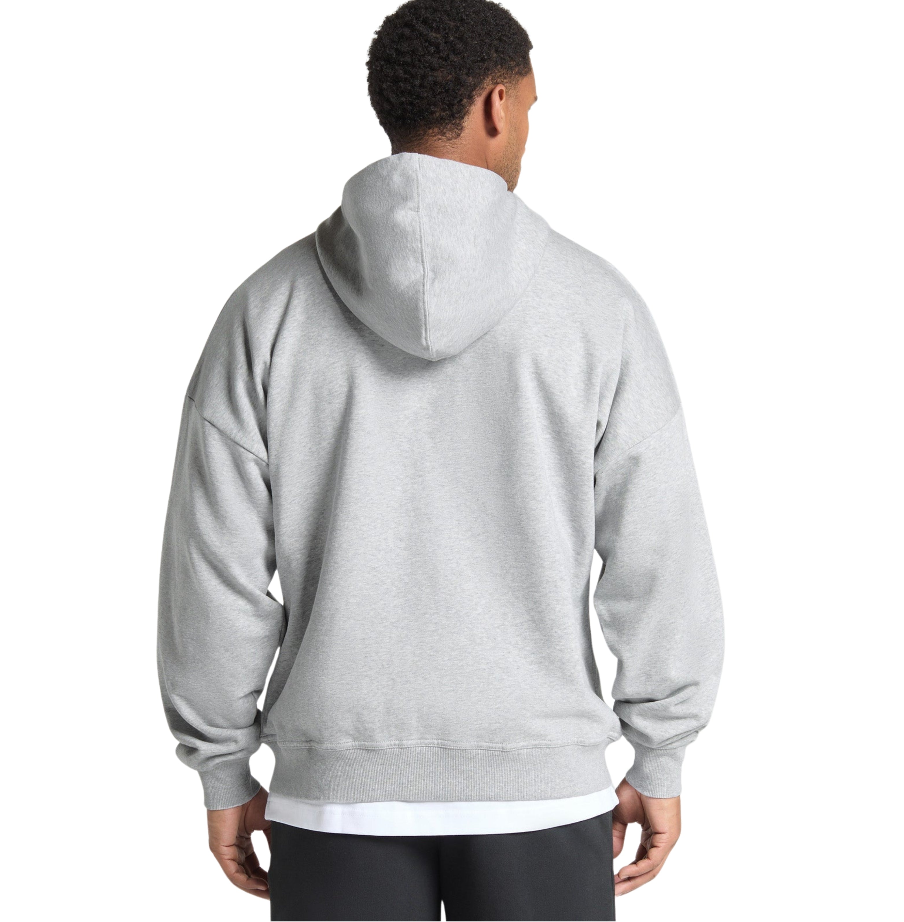 Gymshark Crest Oversized Zip Up Hoodie 'Light Grey Core Marl'