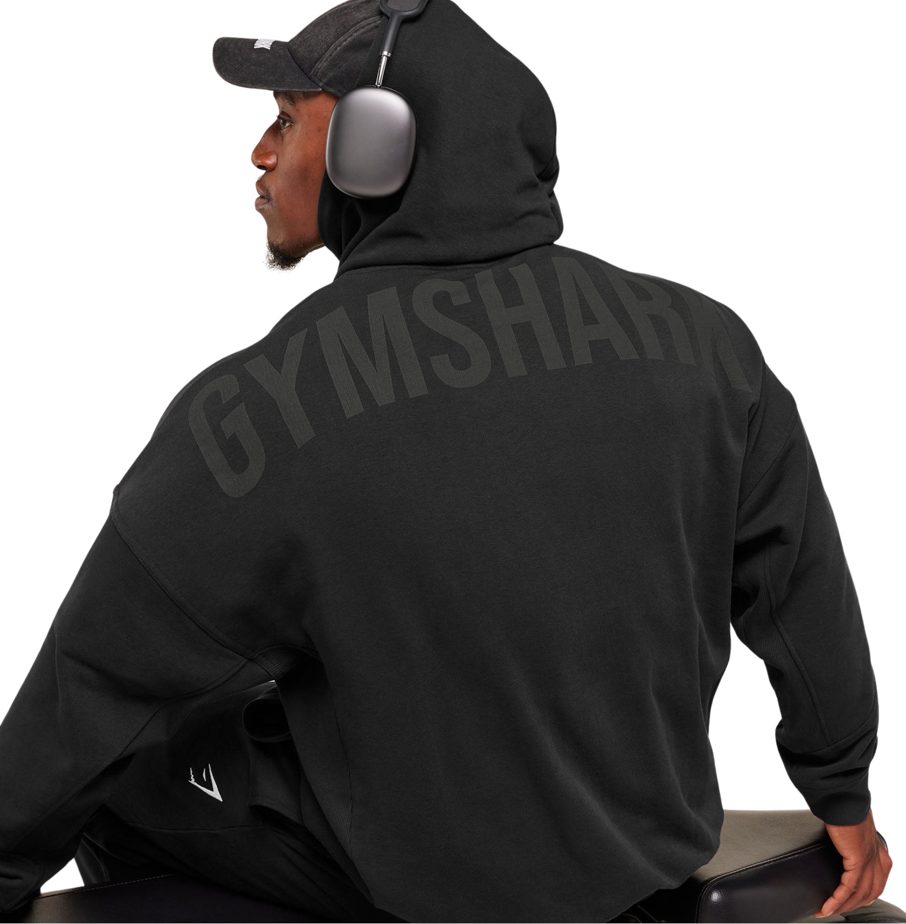 Gymshark Power Oversized Hoodie 'Black Asphalt Grey'