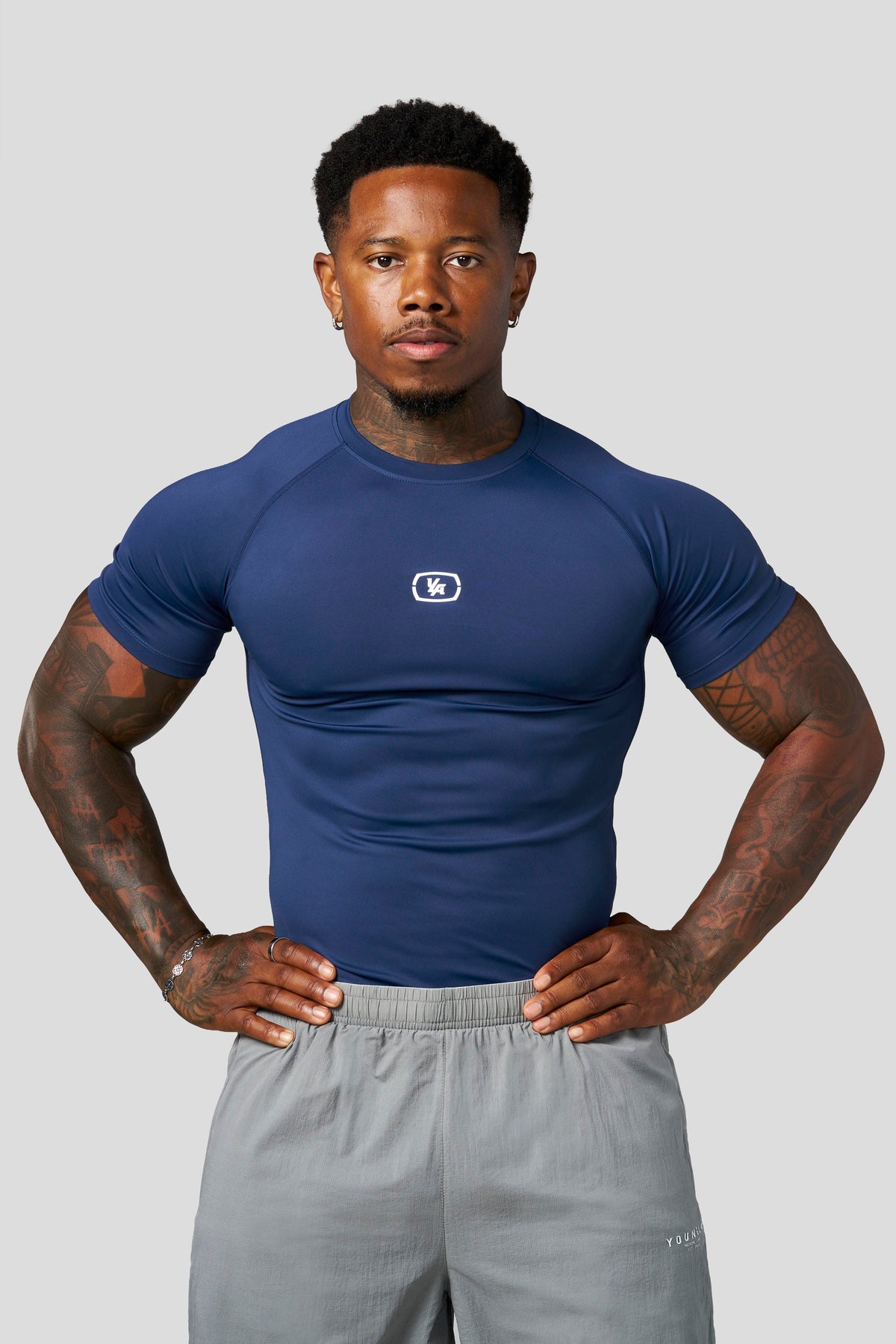 YoungLA 4046 - Form Compression Tees 'Navy'