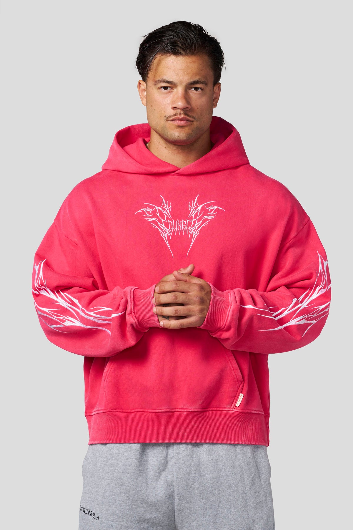 YoungLA 5033 - Vengeance Pullover Hoodies 'Pink Wash